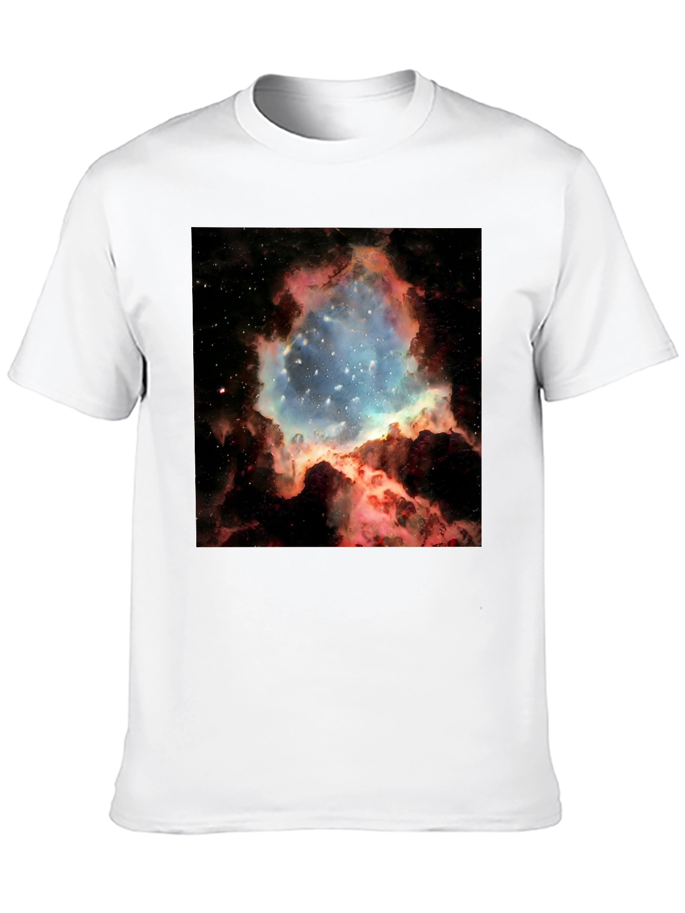 Nebula Galaxy Print Black T-Shirt