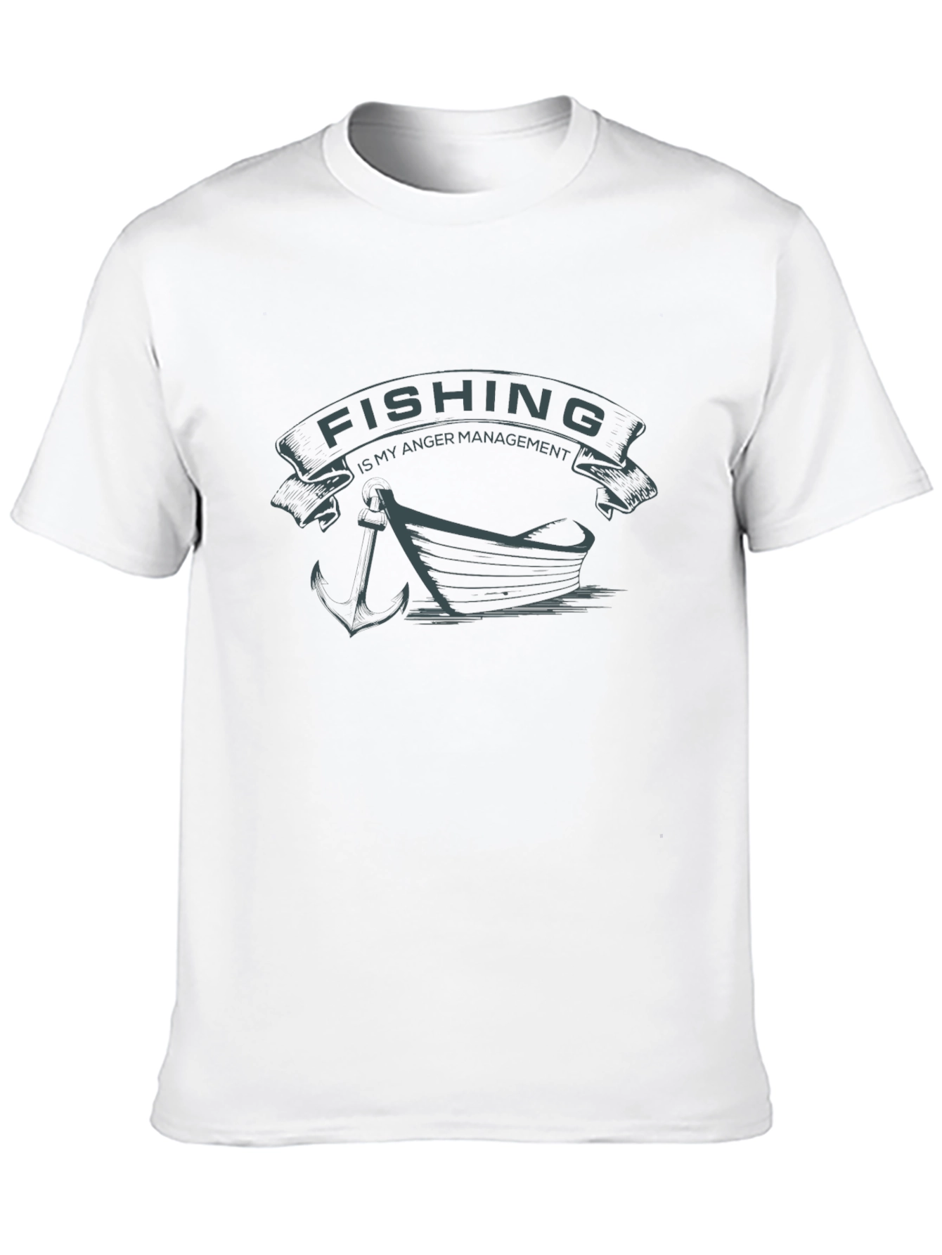 Fishing is My Anger Management Black T-Shirt
