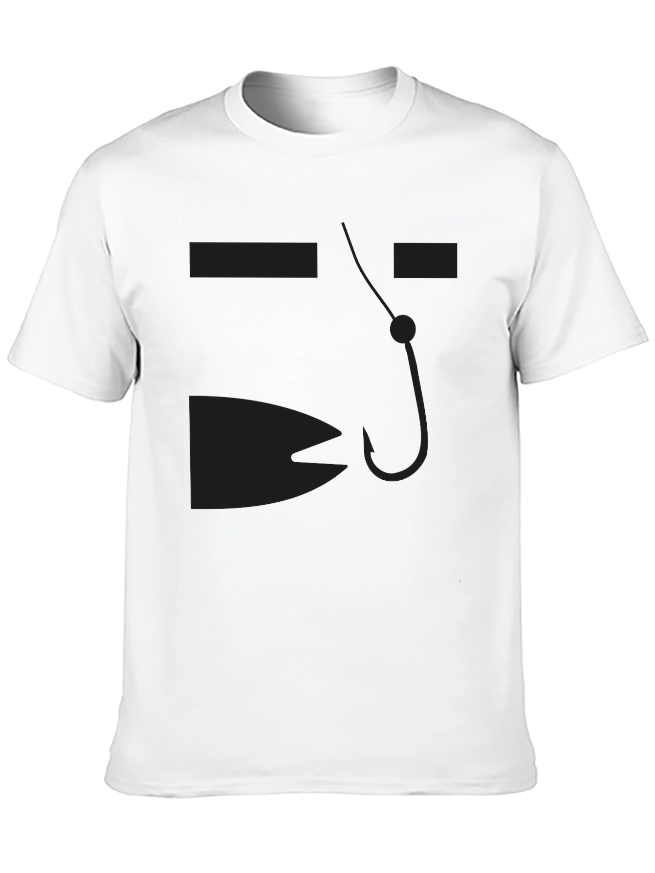 Mens Black Fishing Hook Graphic T-Shirt