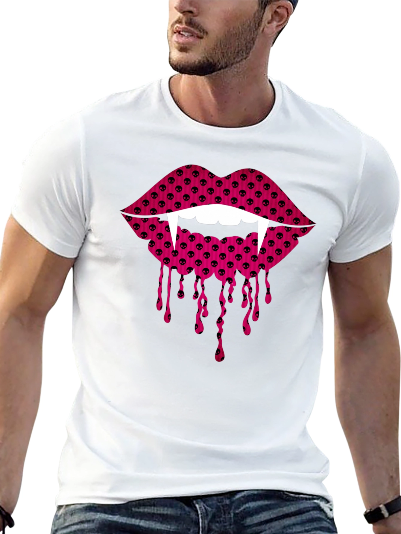 Vampire Lips Graphic Tee - Halloween Fashion