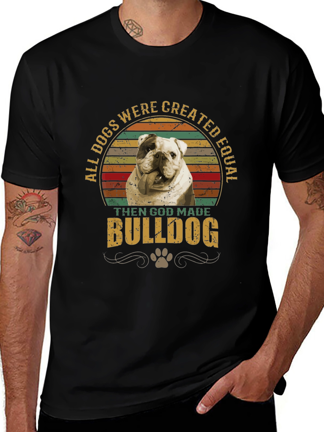 All Dogs are Created Equal Bulldog Graphic T-Shirt