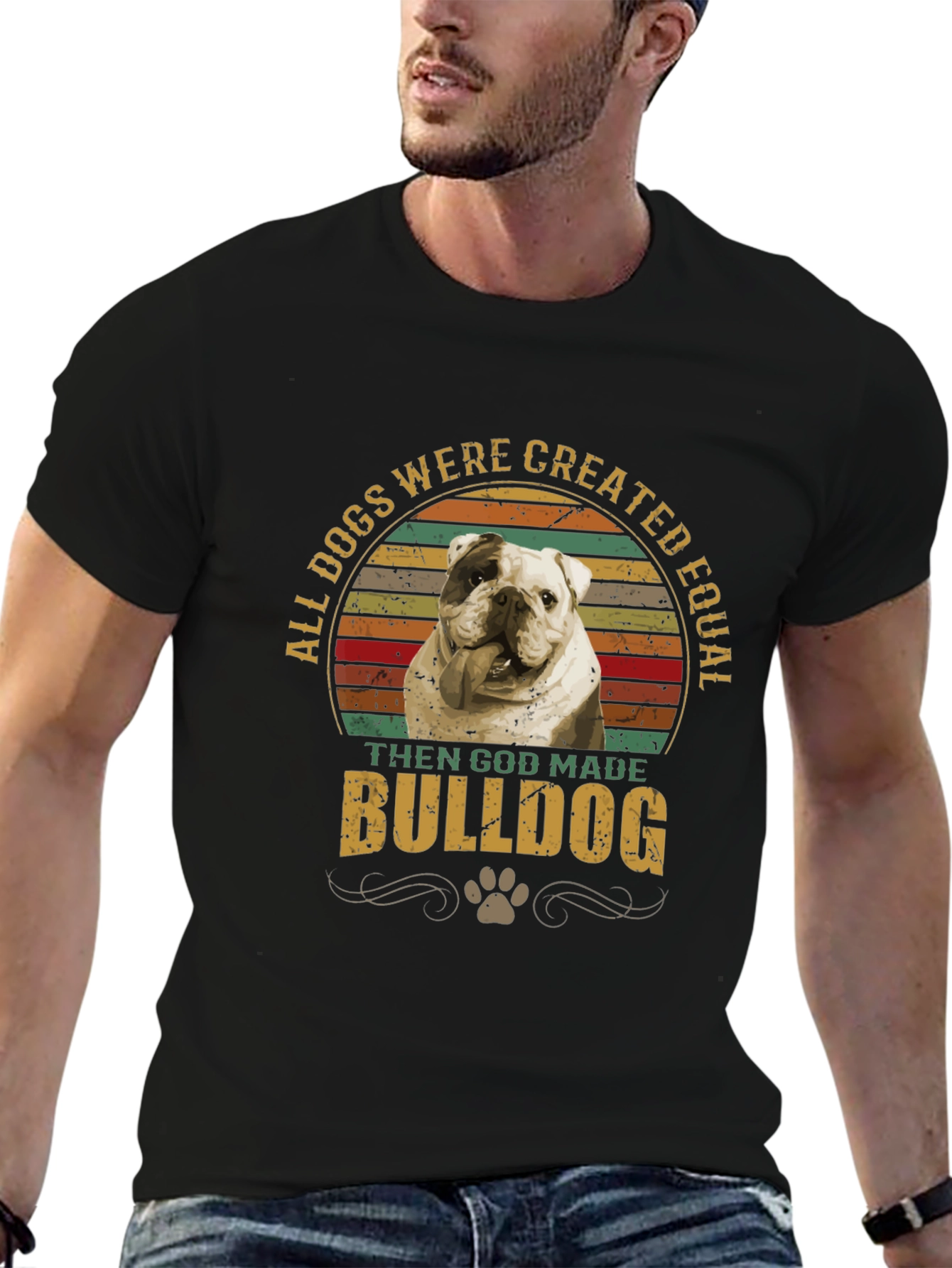 All Dogs are Created Equal Bulldog Graphic T-Shirt