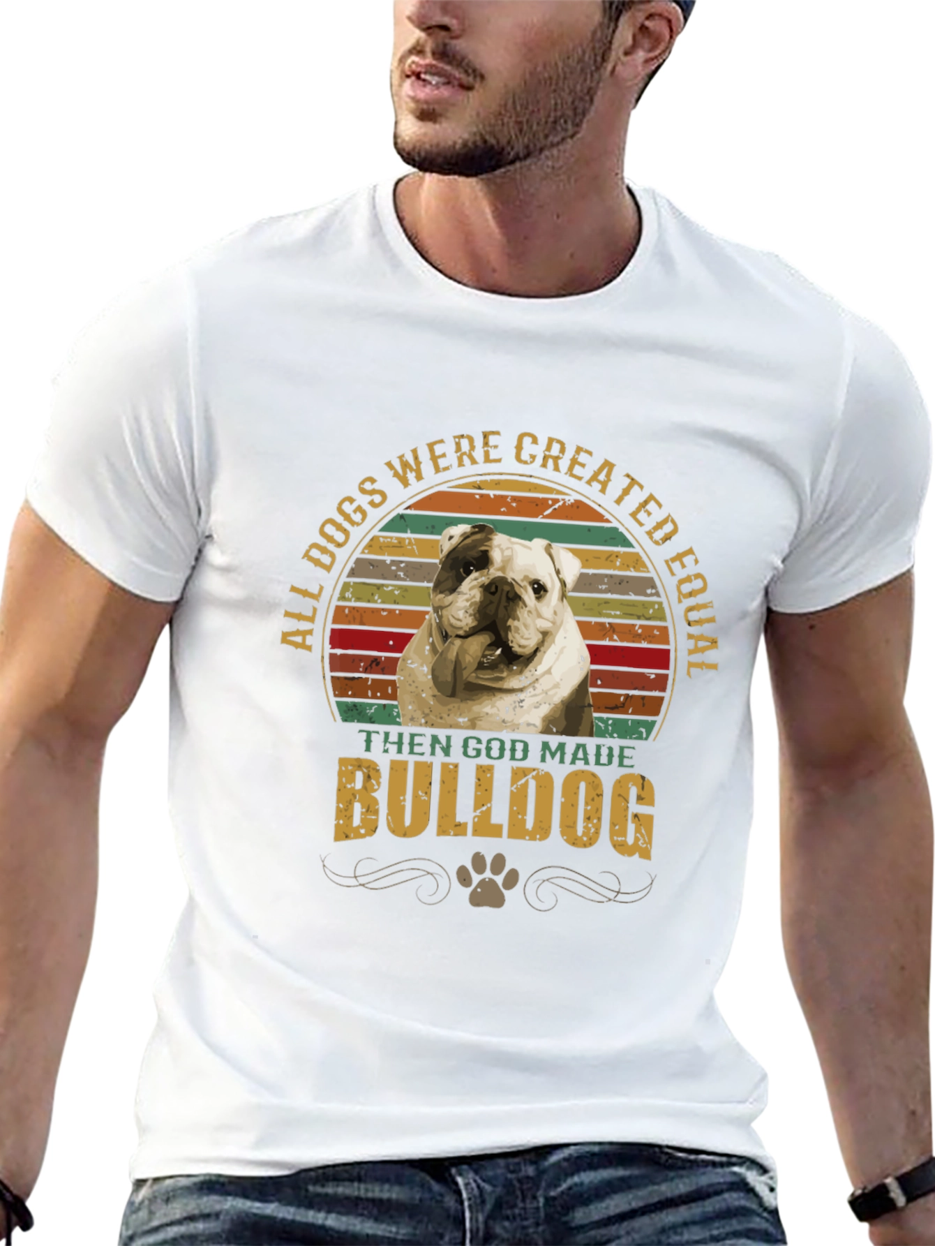 All Dogs are Created Equal Bulldog Graphic T-Shirt