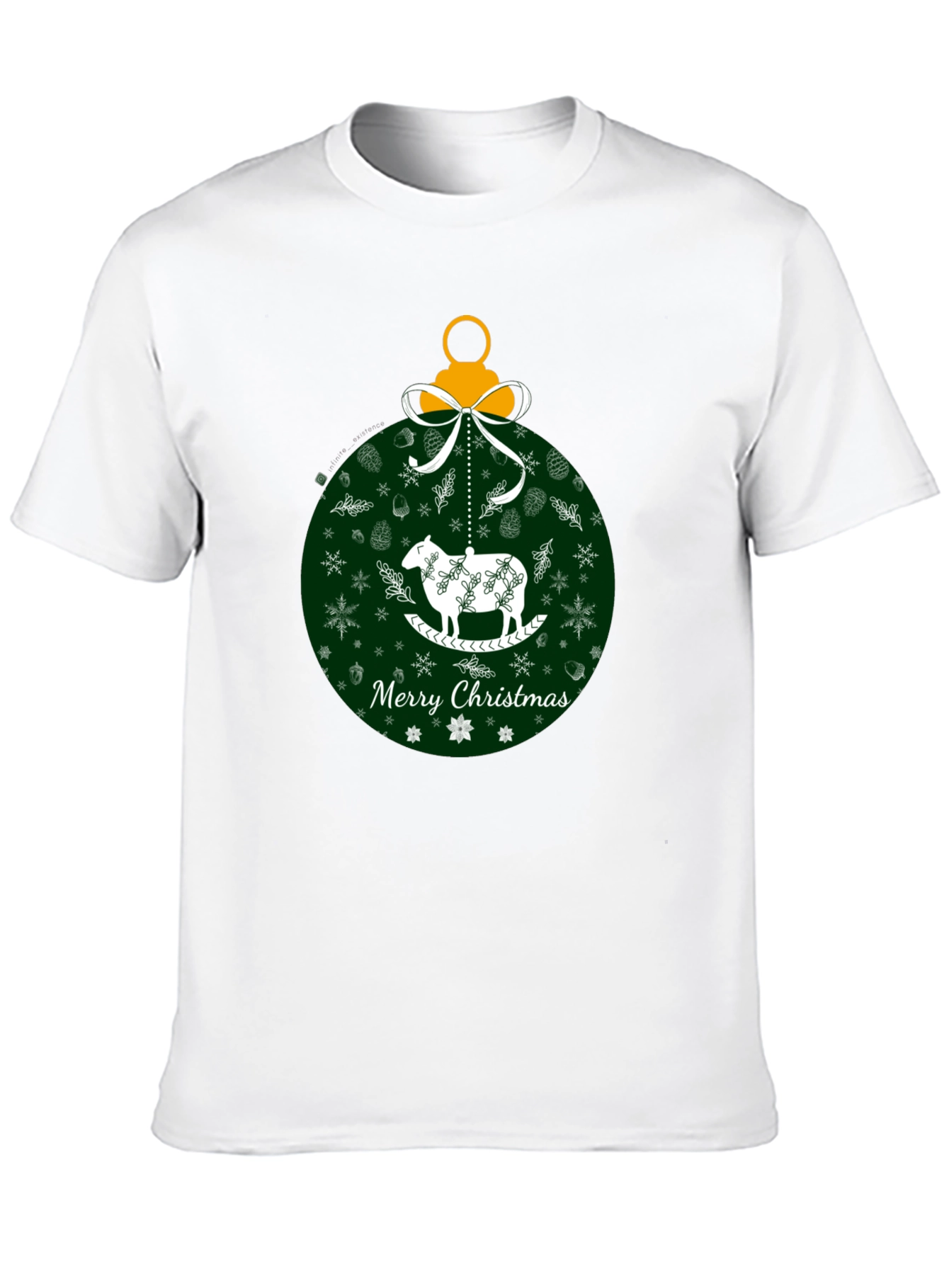 Merry Christmas Sheep Ornament Graphic Tee