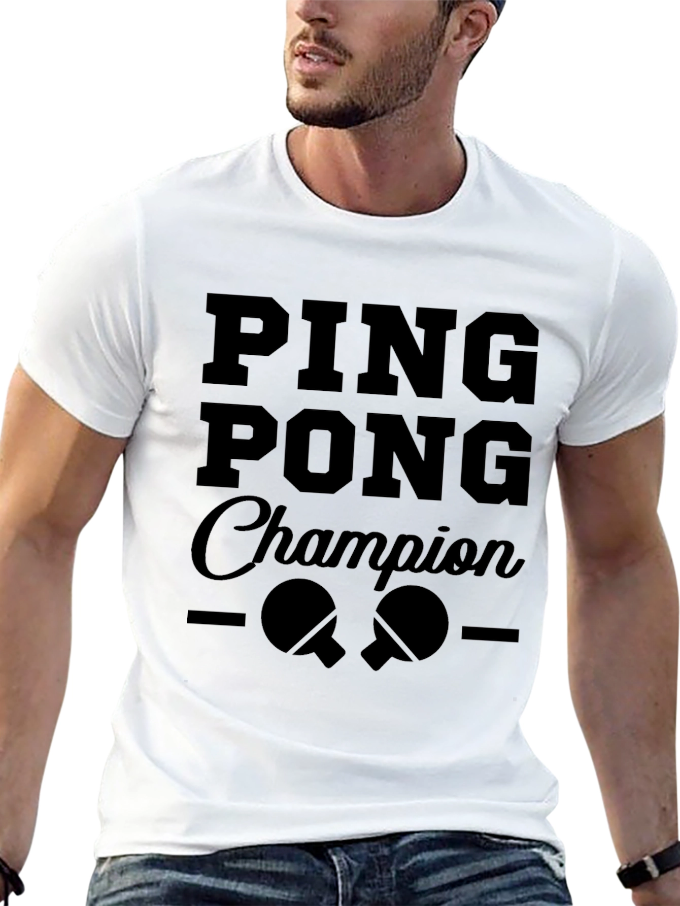 Ping Pong Champion Graphic Tee - Black T-Shirt
