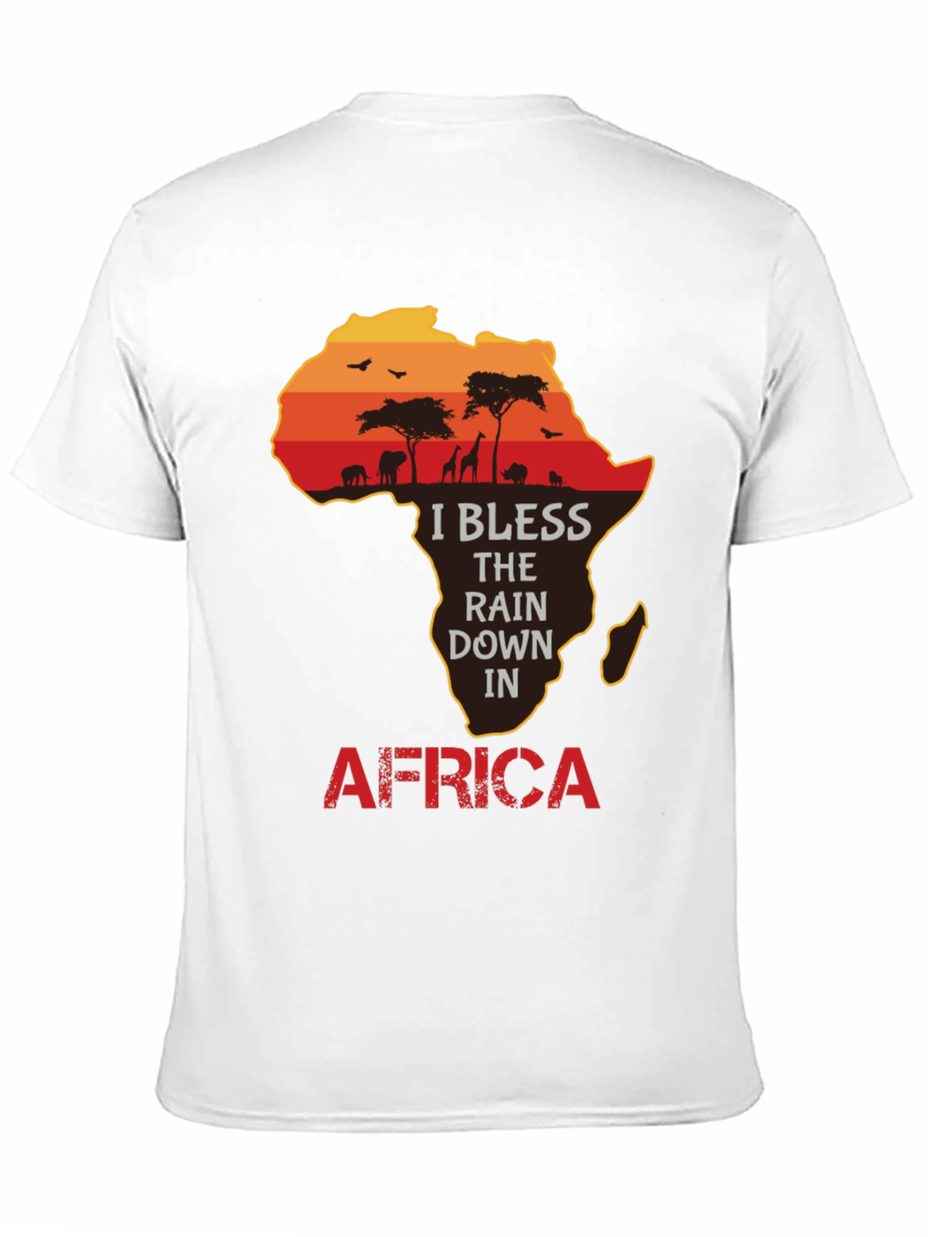 Africa Silhouette Graphic T-Shirt - I Bless the Rains