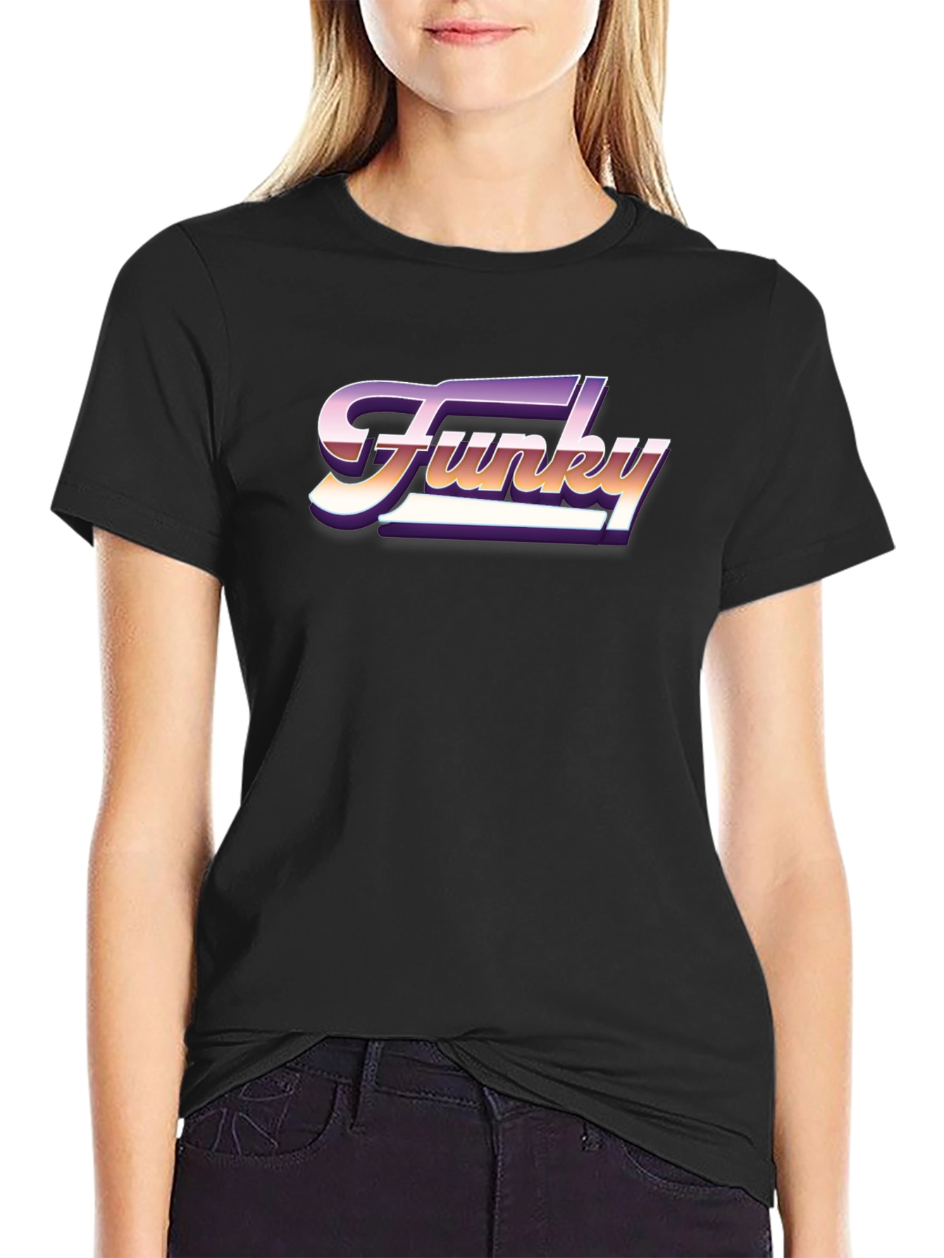Funky Retro Style Black T-Shirt