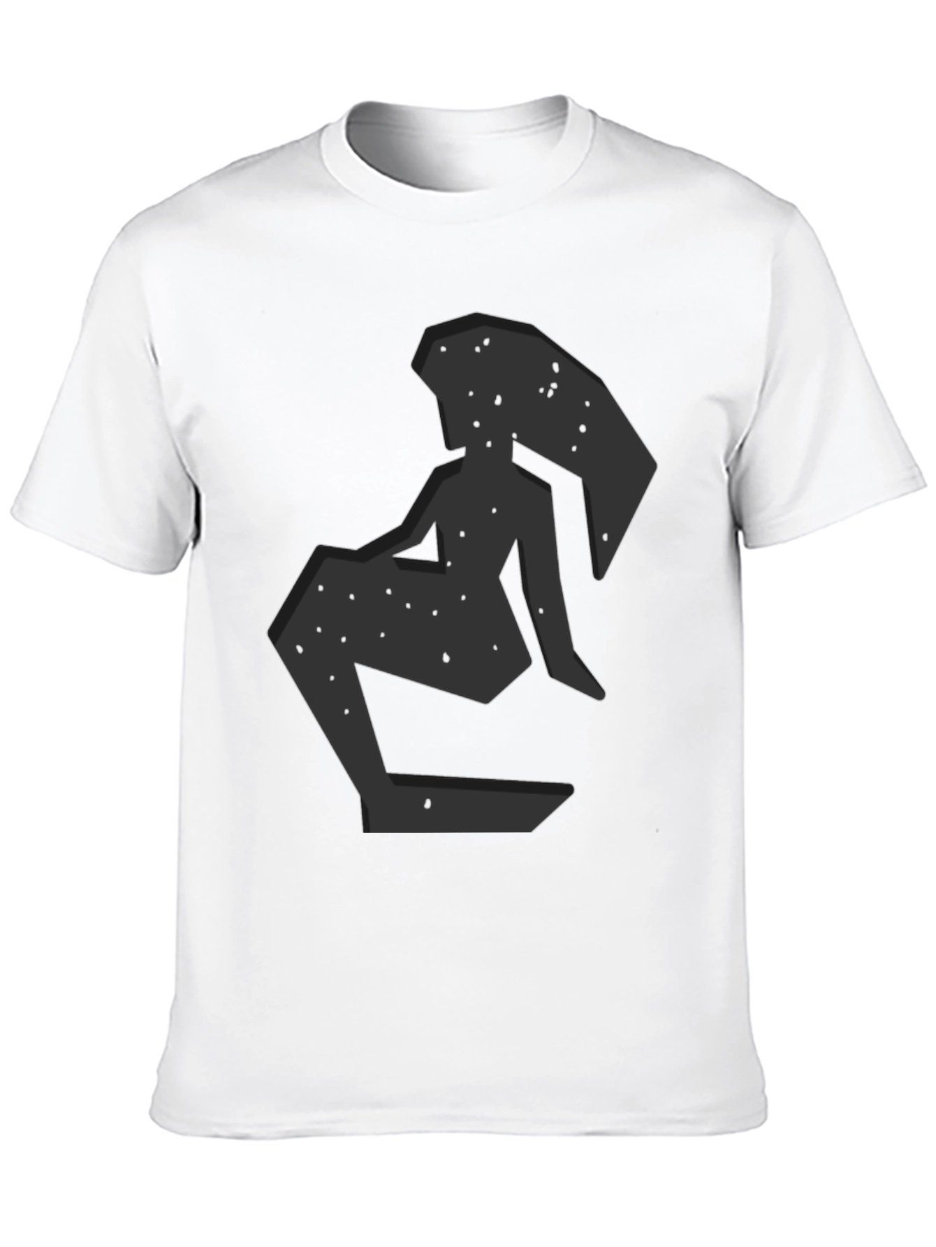 Abstract Woman Graphic Print Black T-Shirt