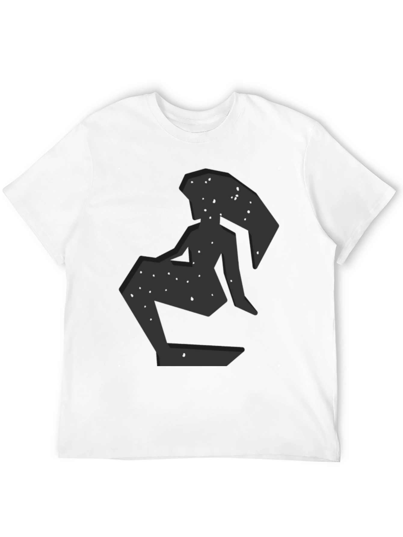 Abstract Woman Graphic Print Black T-Shirt