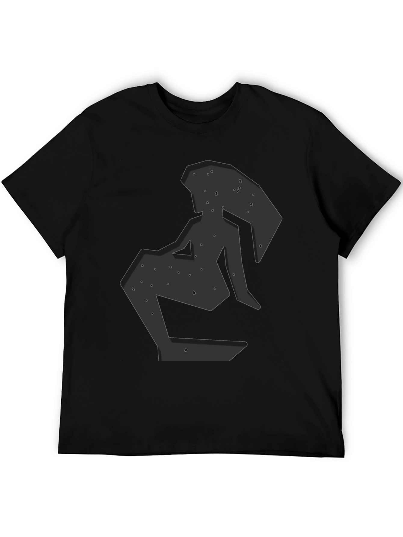 Abstract Woman Graphic Print Black T-Shirt