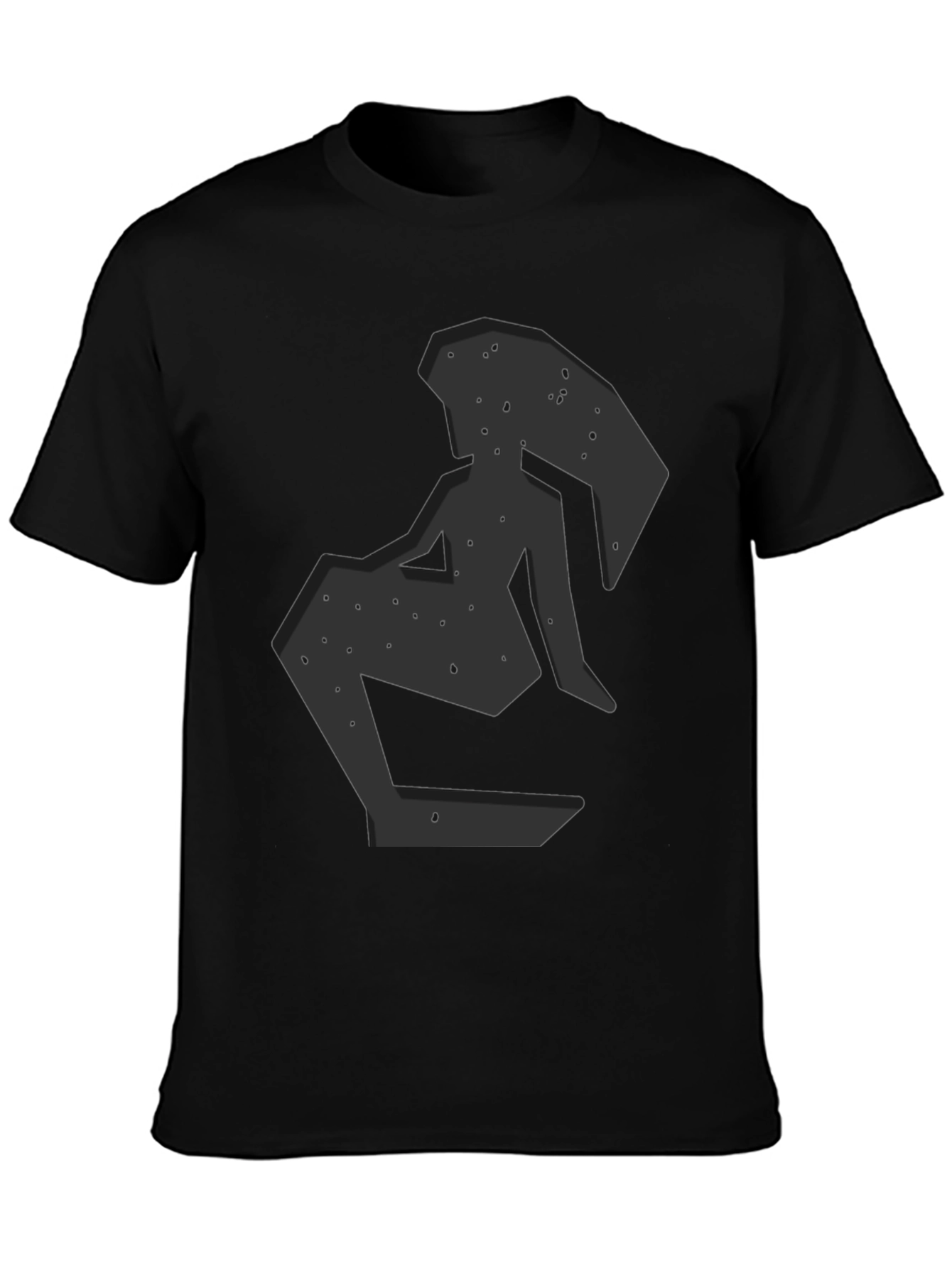 Abstract Woman Graphic Print Black T-Shirt