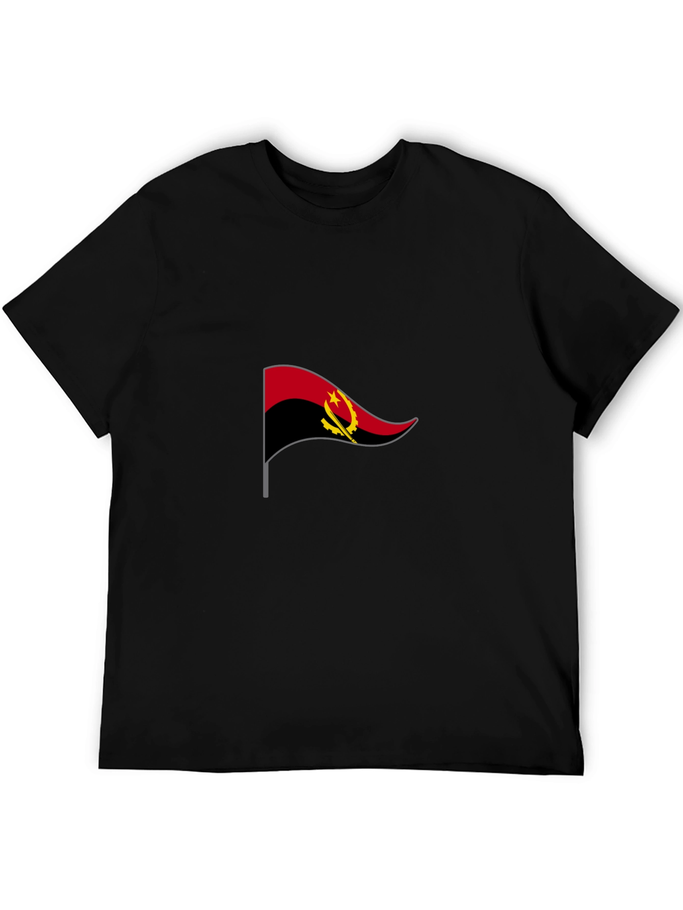 Angola Flag Graphic Black T-Shirt