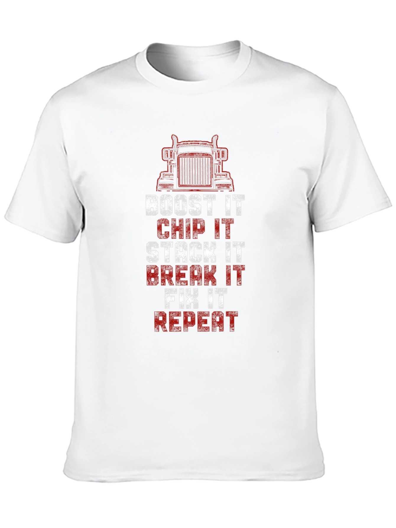 Trucker Boost Chip Stack Break Fix Repeat Graphic Tee