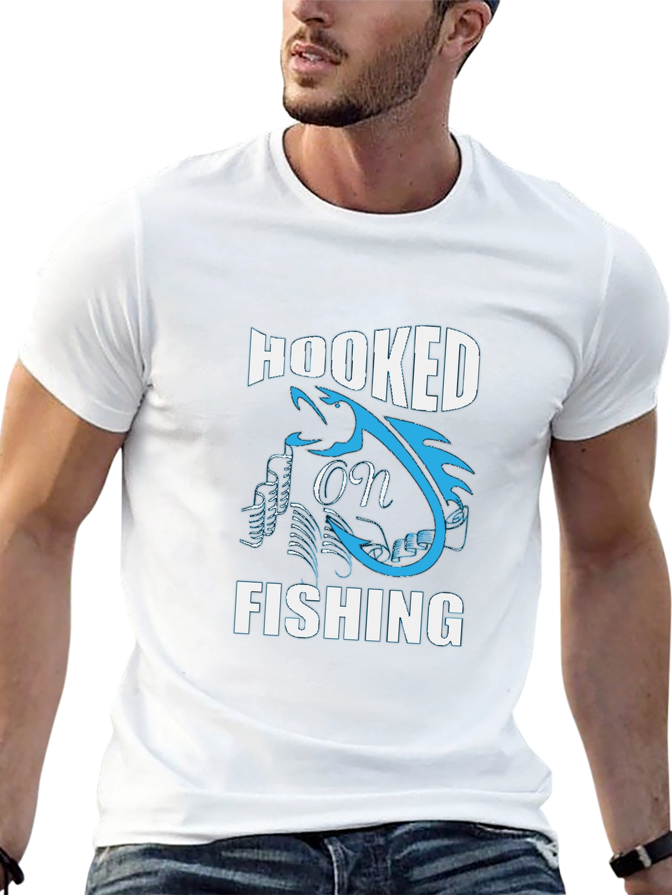 Hooked on Fishing Graphic Tee - Black