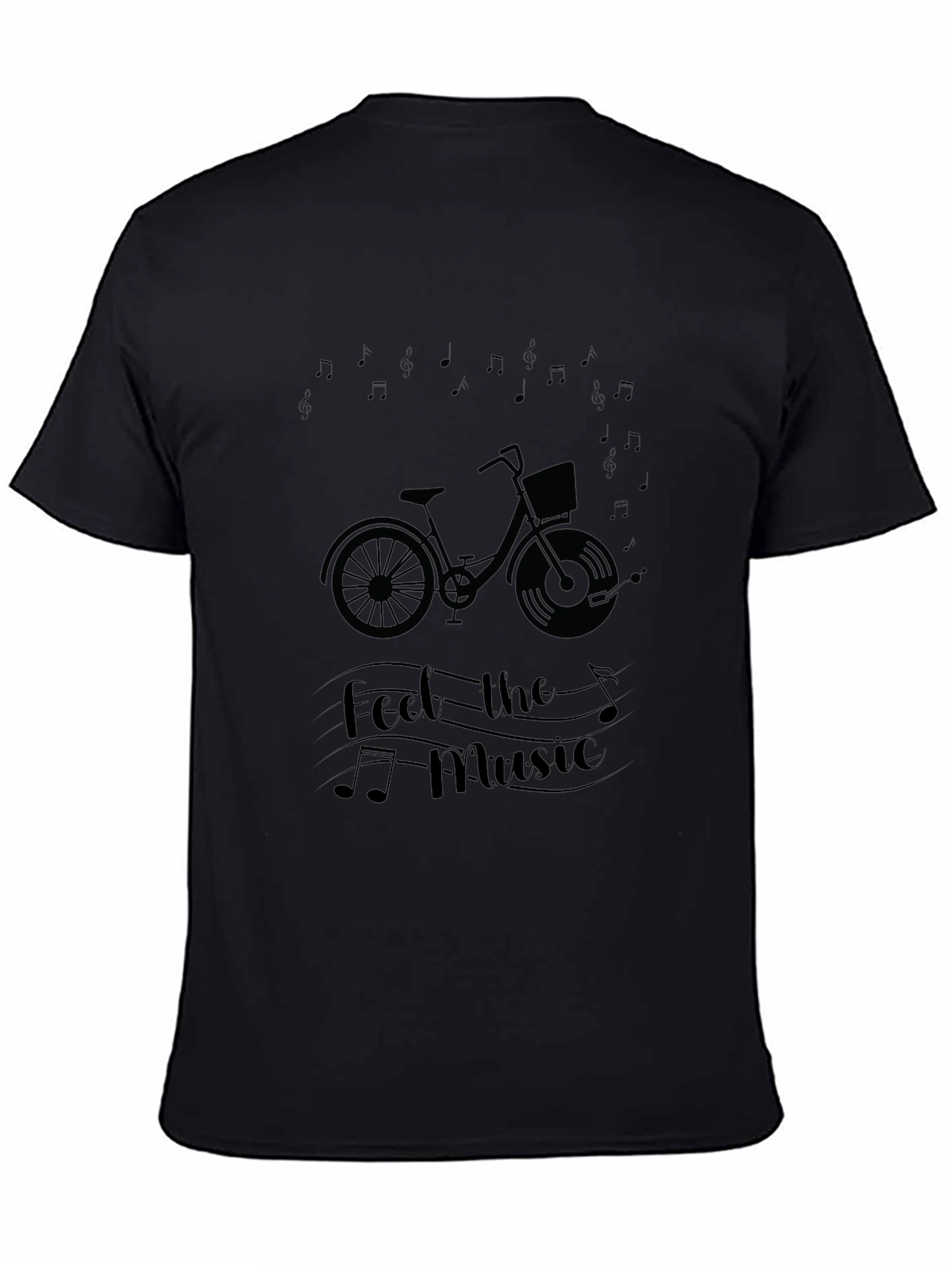 Feel the Music Graphic Tee - Stylish Black T-Shirt