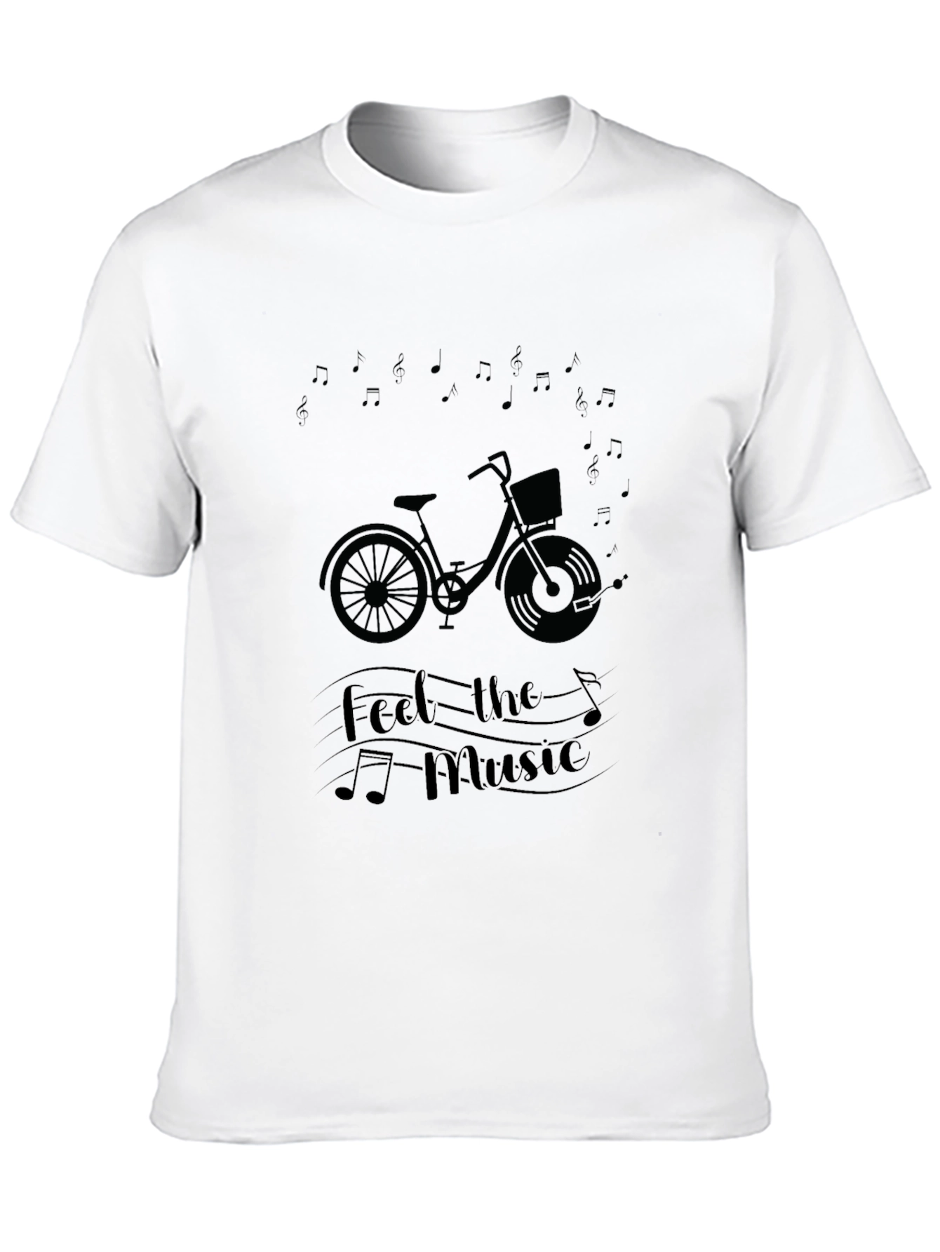Feel the Music Graphic Tee - Stylish Black T-Shirt