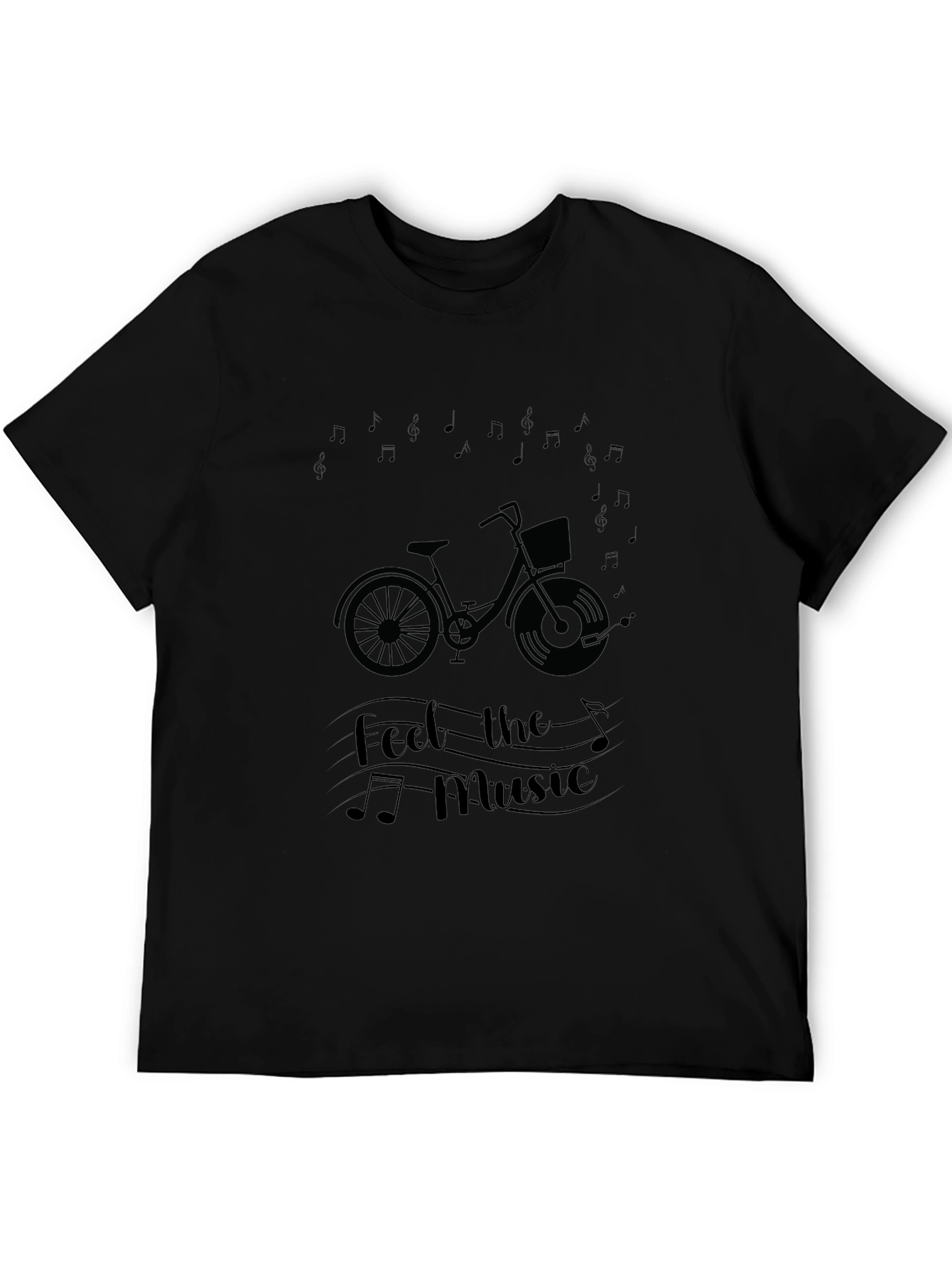 Feel the Music Graphic Tee - Stylish Black T-Shirt