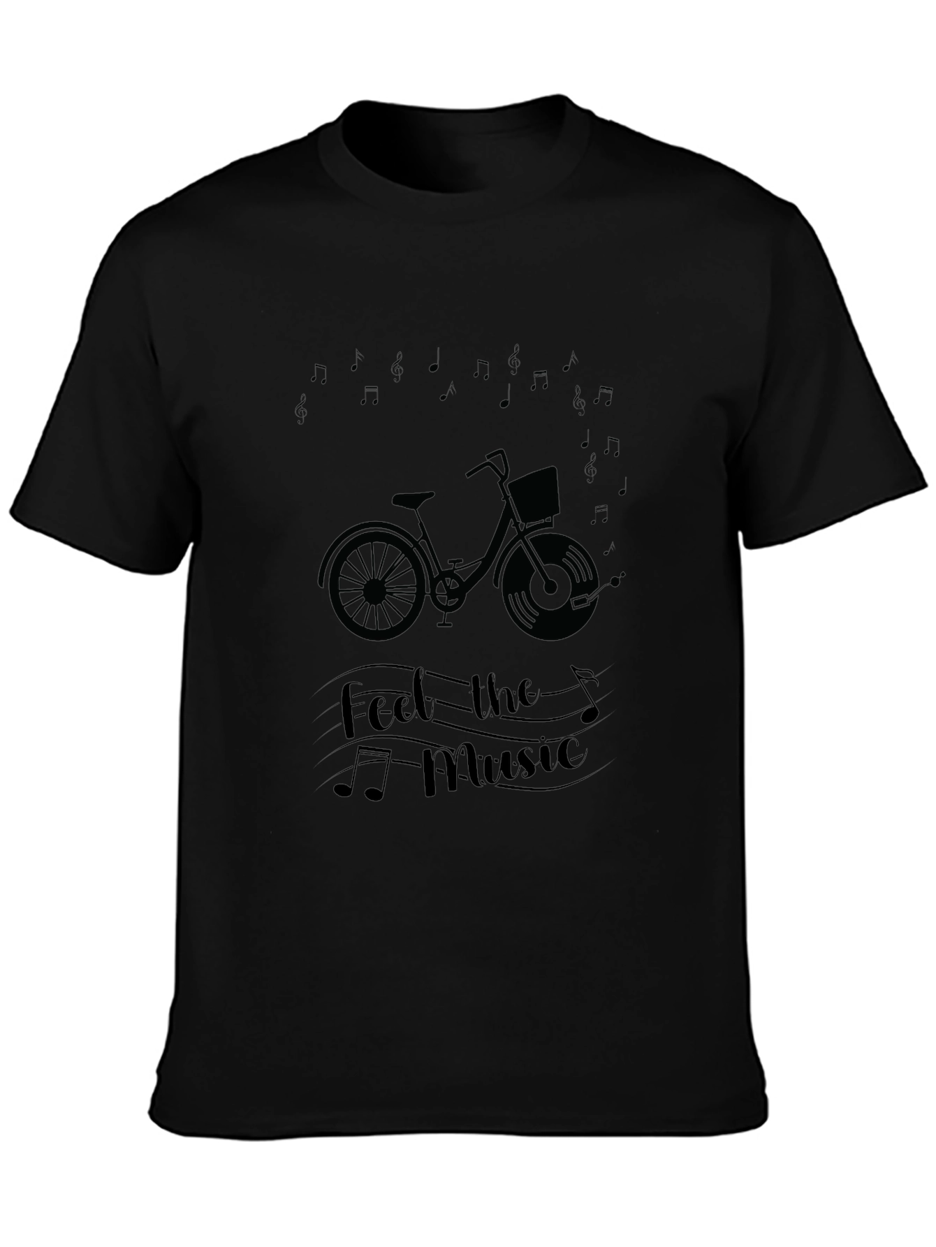 Feel the Music Graphic Tee - Stylish Black T-Shirt
