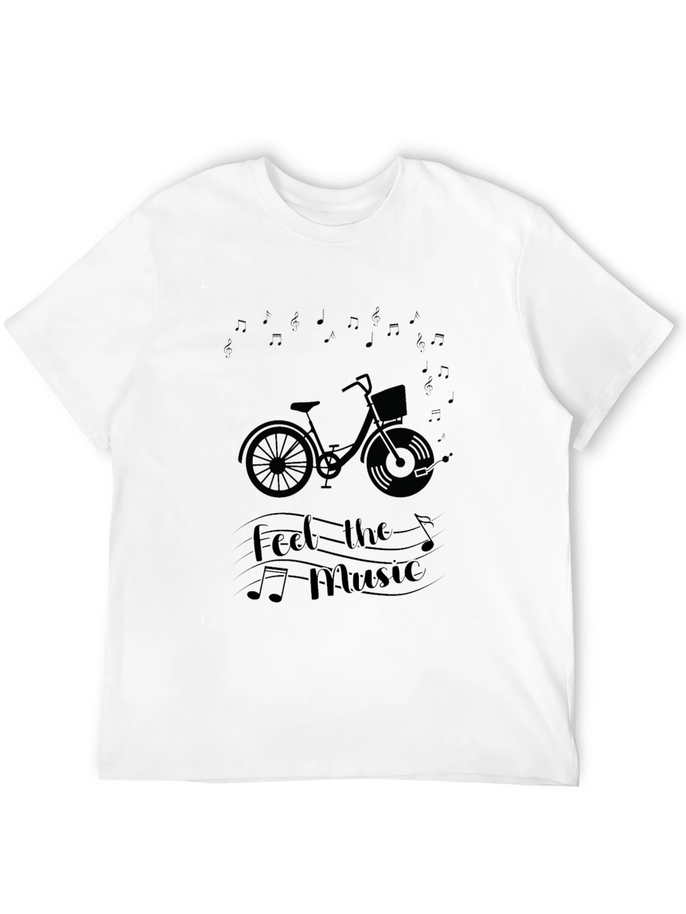 Feel the Music Graphic Tee - Stylish Black T-Shirt