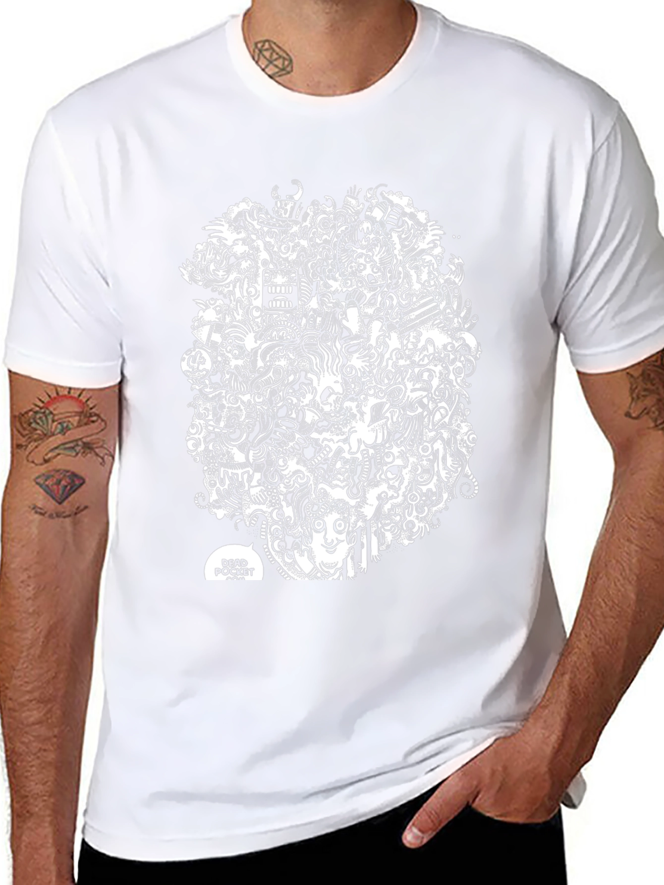 Abstract Doodle Art Black T-Shirt