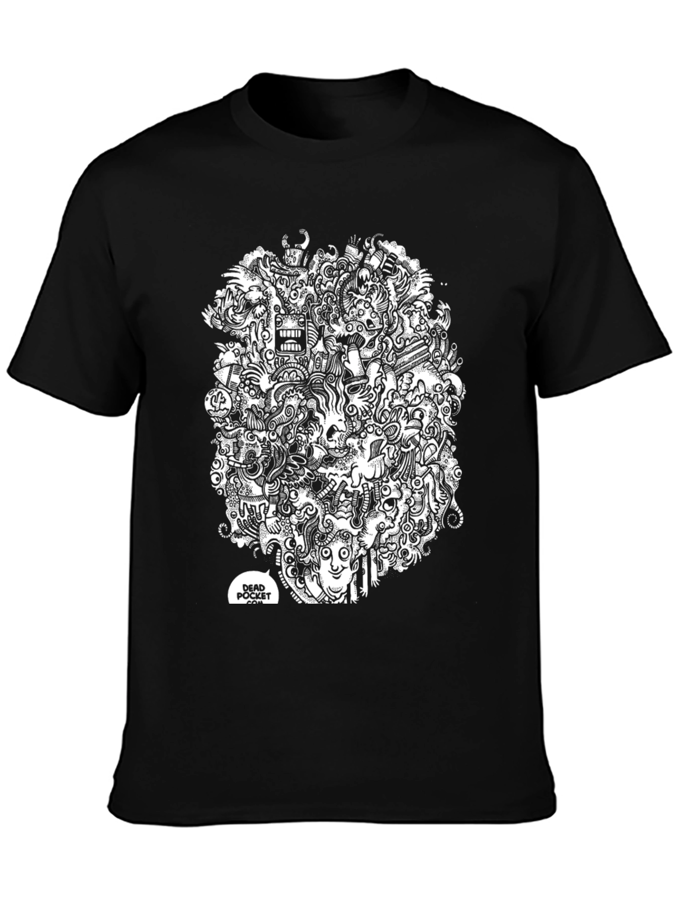 Abstract Doodle Art Black T-Shirt