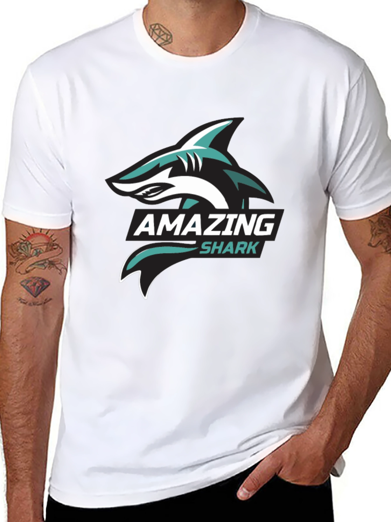 Amazing Shark Graphic Tee - Stylish Black T-Shirt
