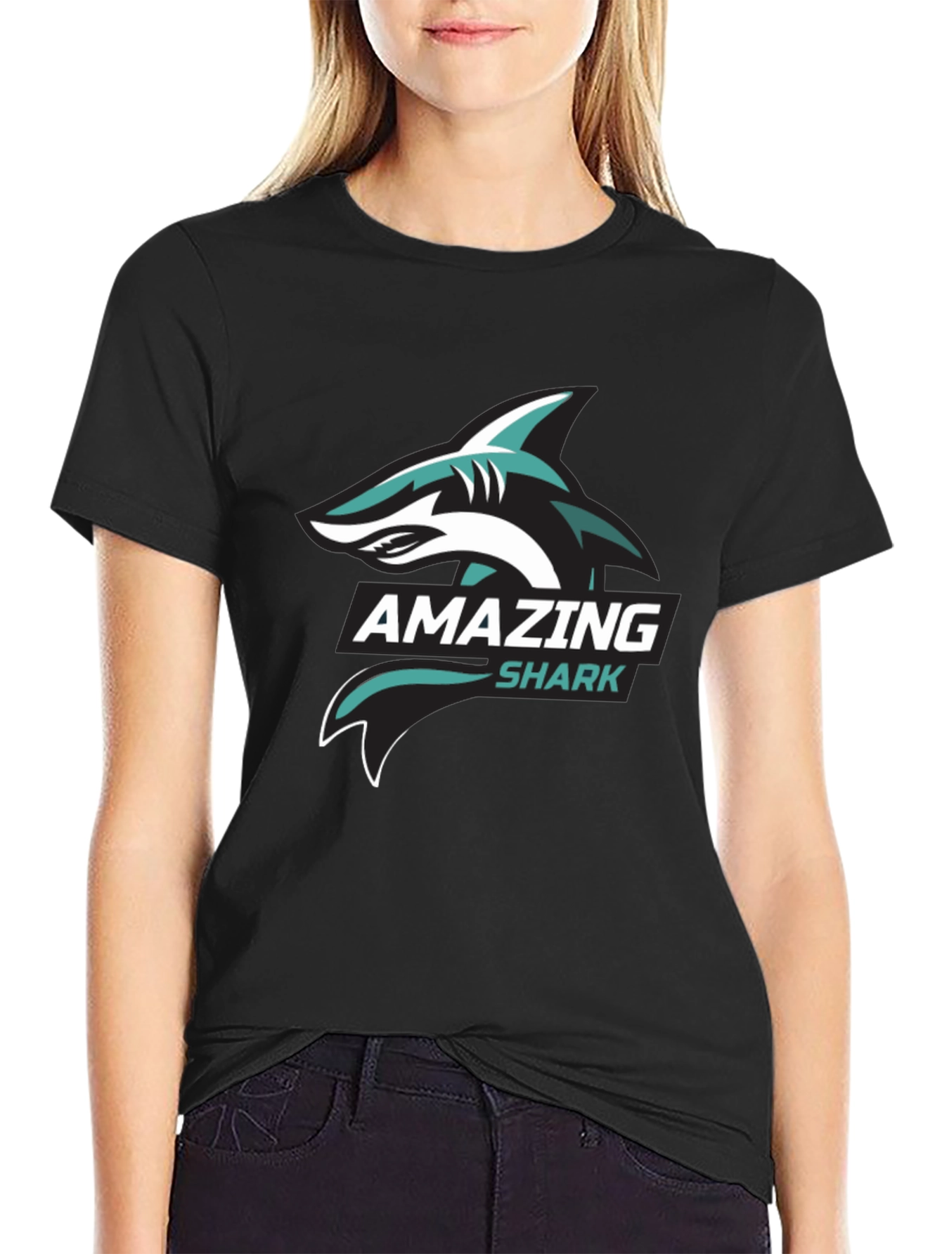 Amazing Shark Graphic Tee - Stylish Black T-Shirt