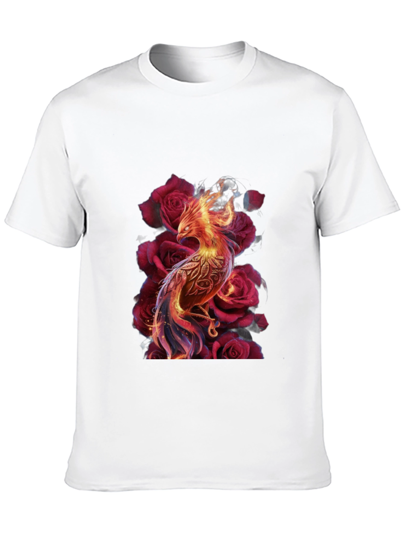 Phoenix & Roses Graphic Tee - Stylish Mens T-Shirt