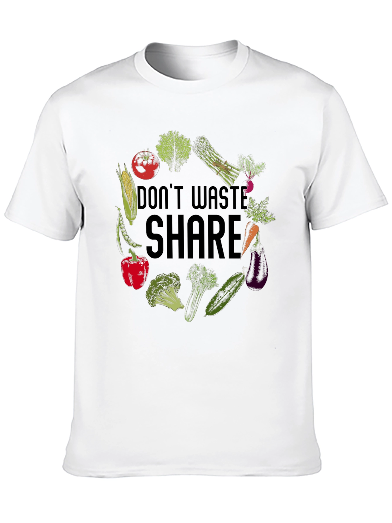 Vegan Graphic Tee: Dont Waste Share!