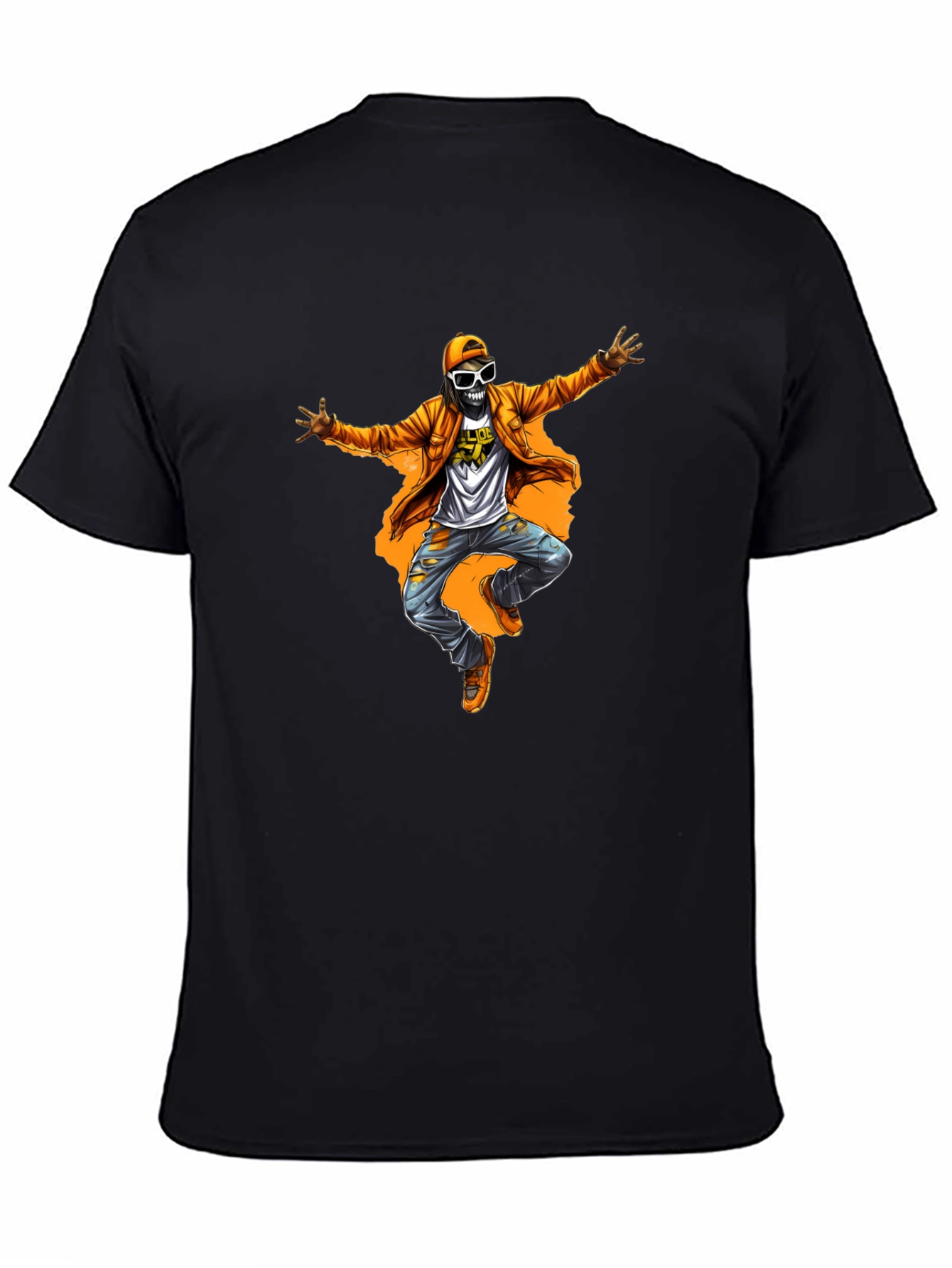 Funky Skeleton Graphic Tee - Black