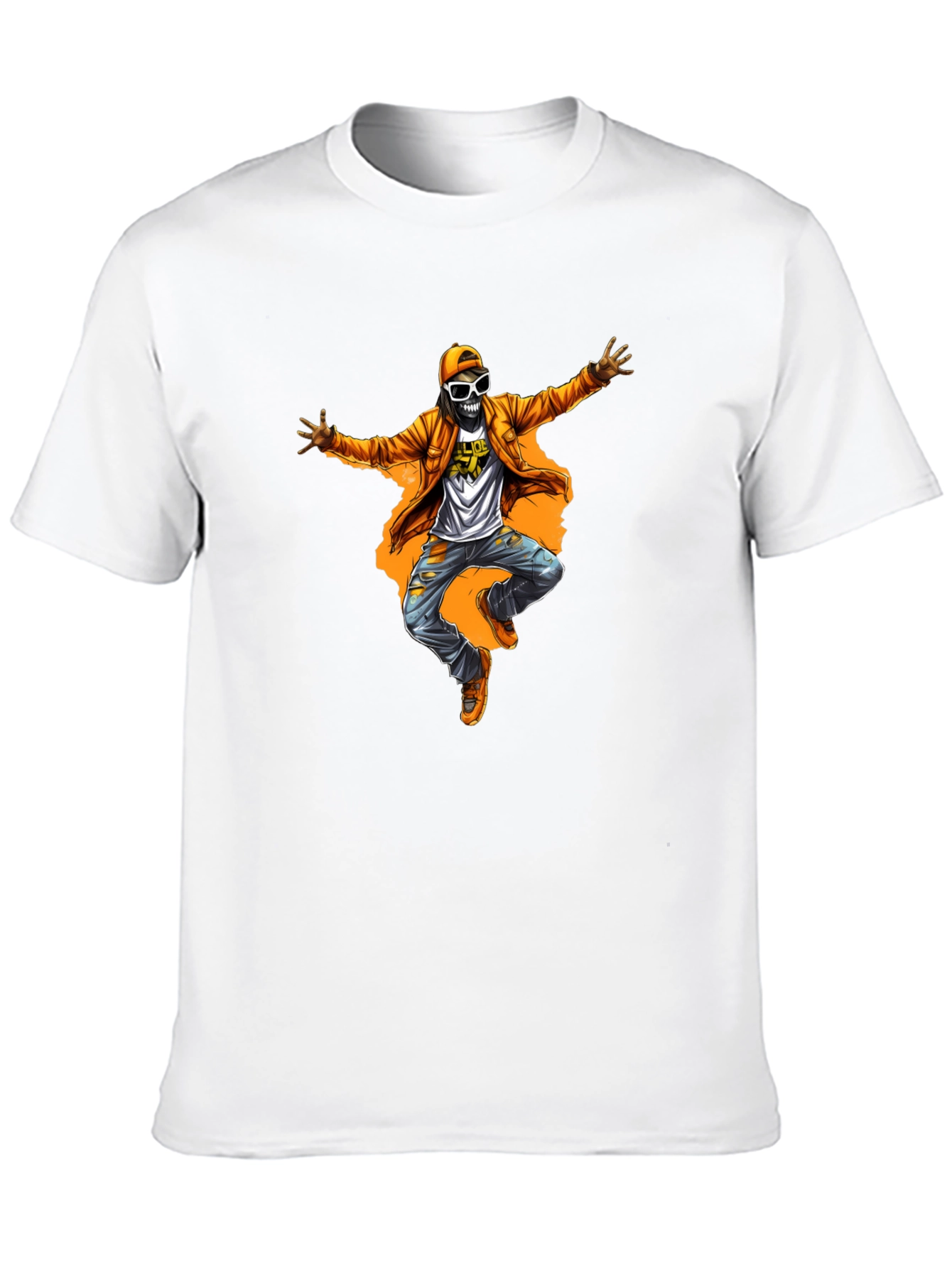 Funky Skeleton Graphic Tee - Black