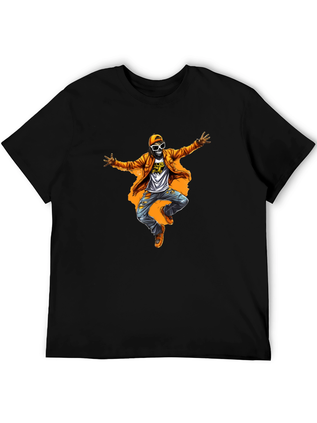 Funky Skeleton Graphic Tee - Black