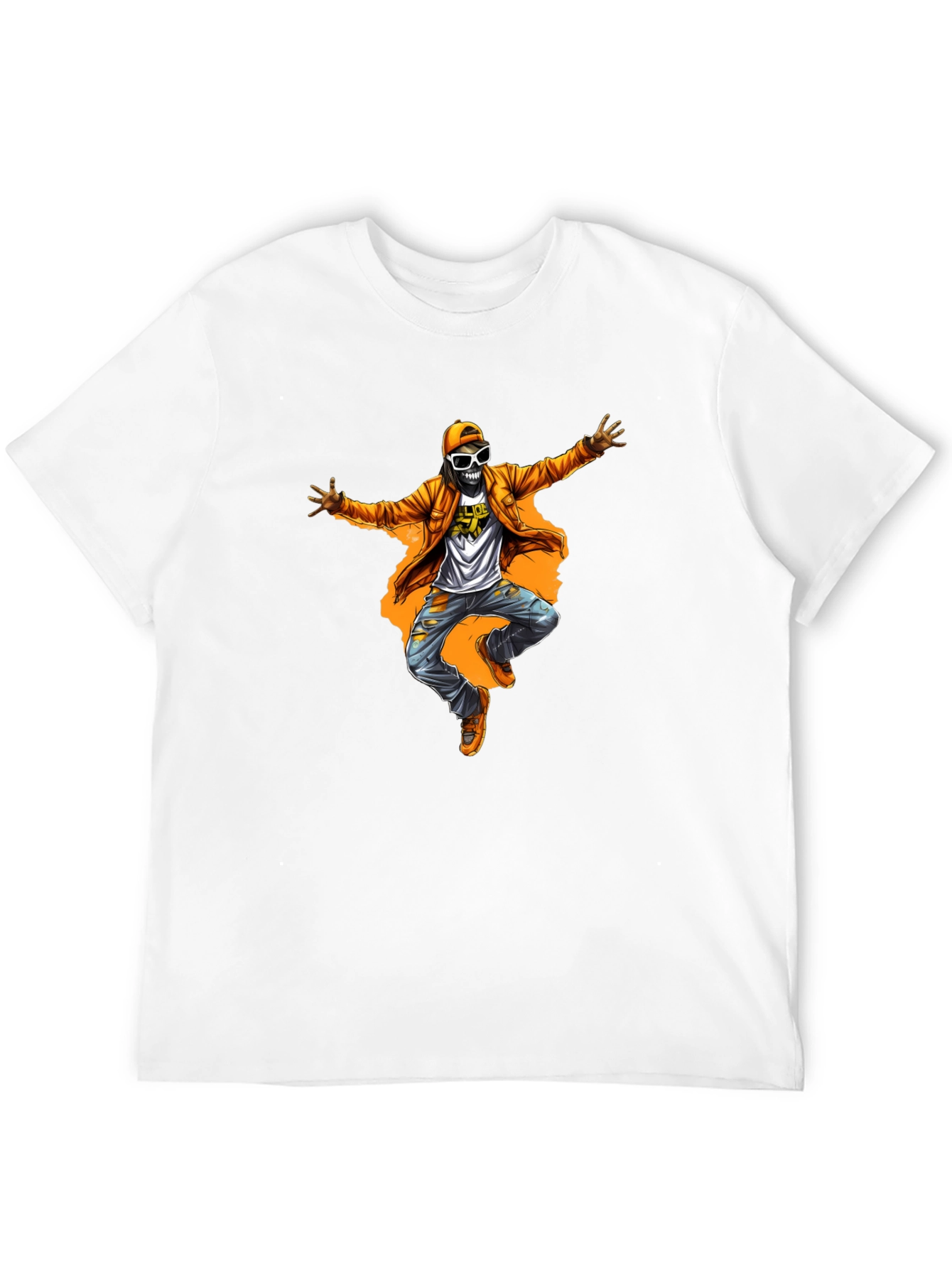 Funky Skeleton Graphic Tee - Black