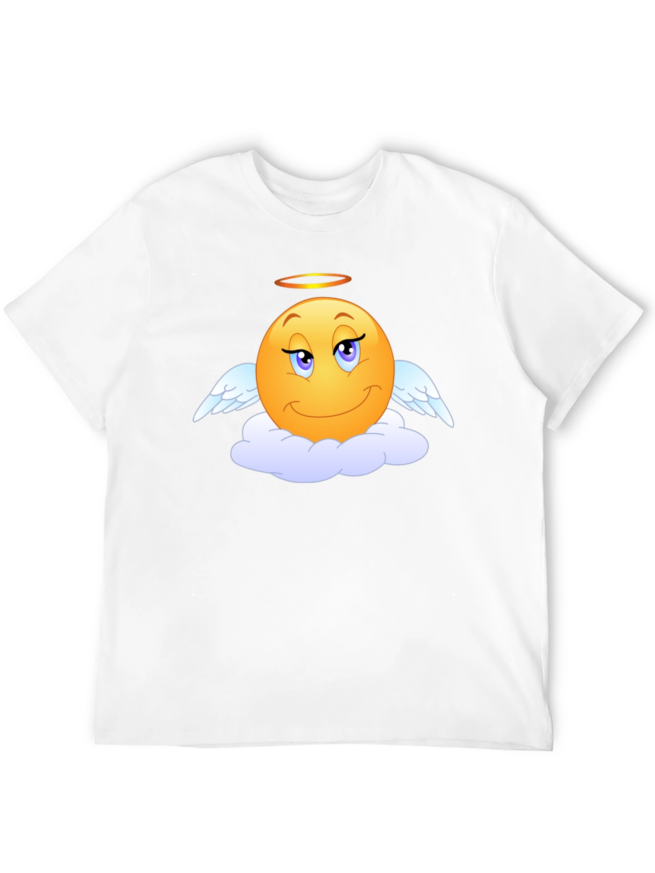 Angel Emoji Black T-Shirt