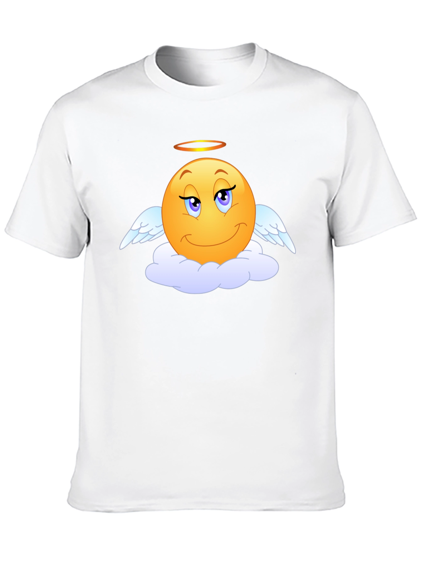 Angel Emoji Black T-Shirt