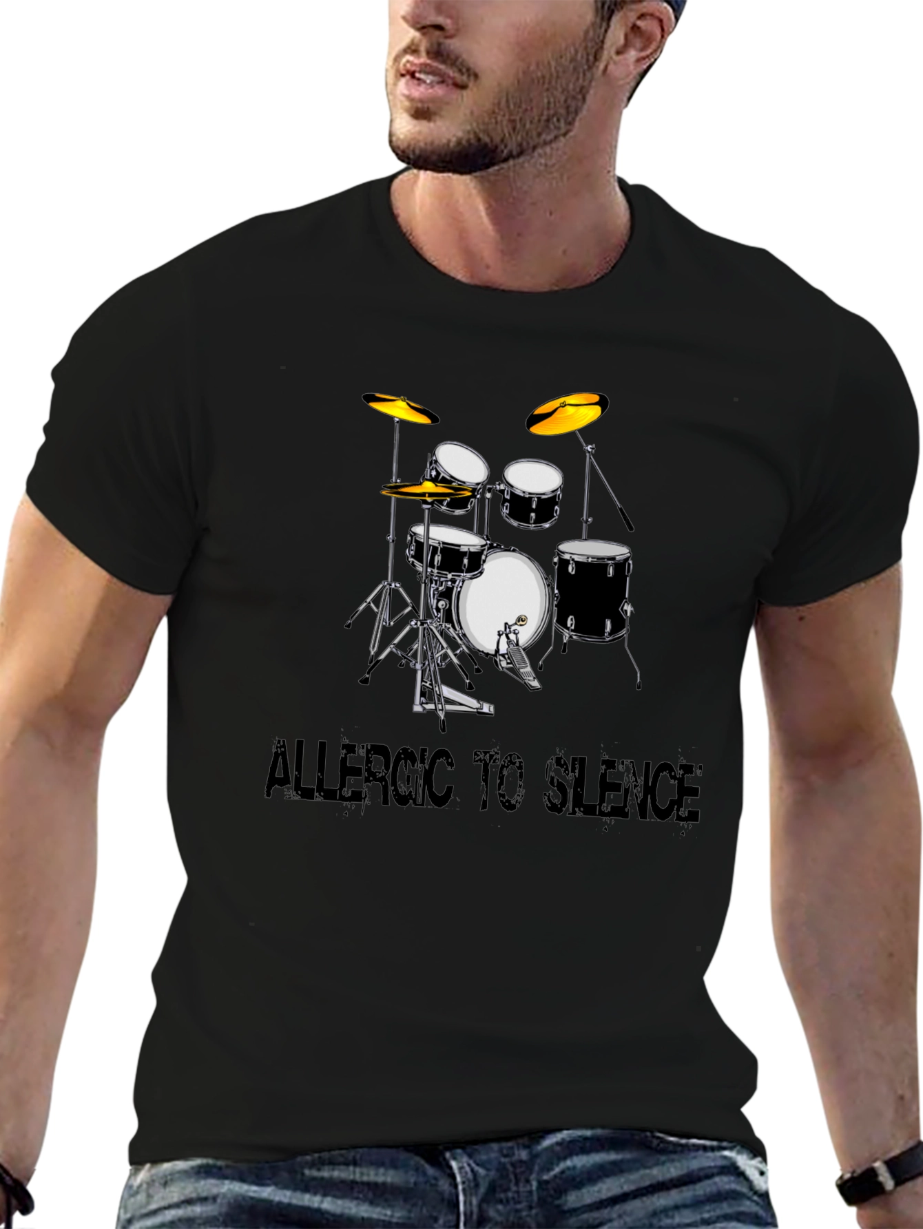 Allergic to Silence Drum Kit Graphic Tee