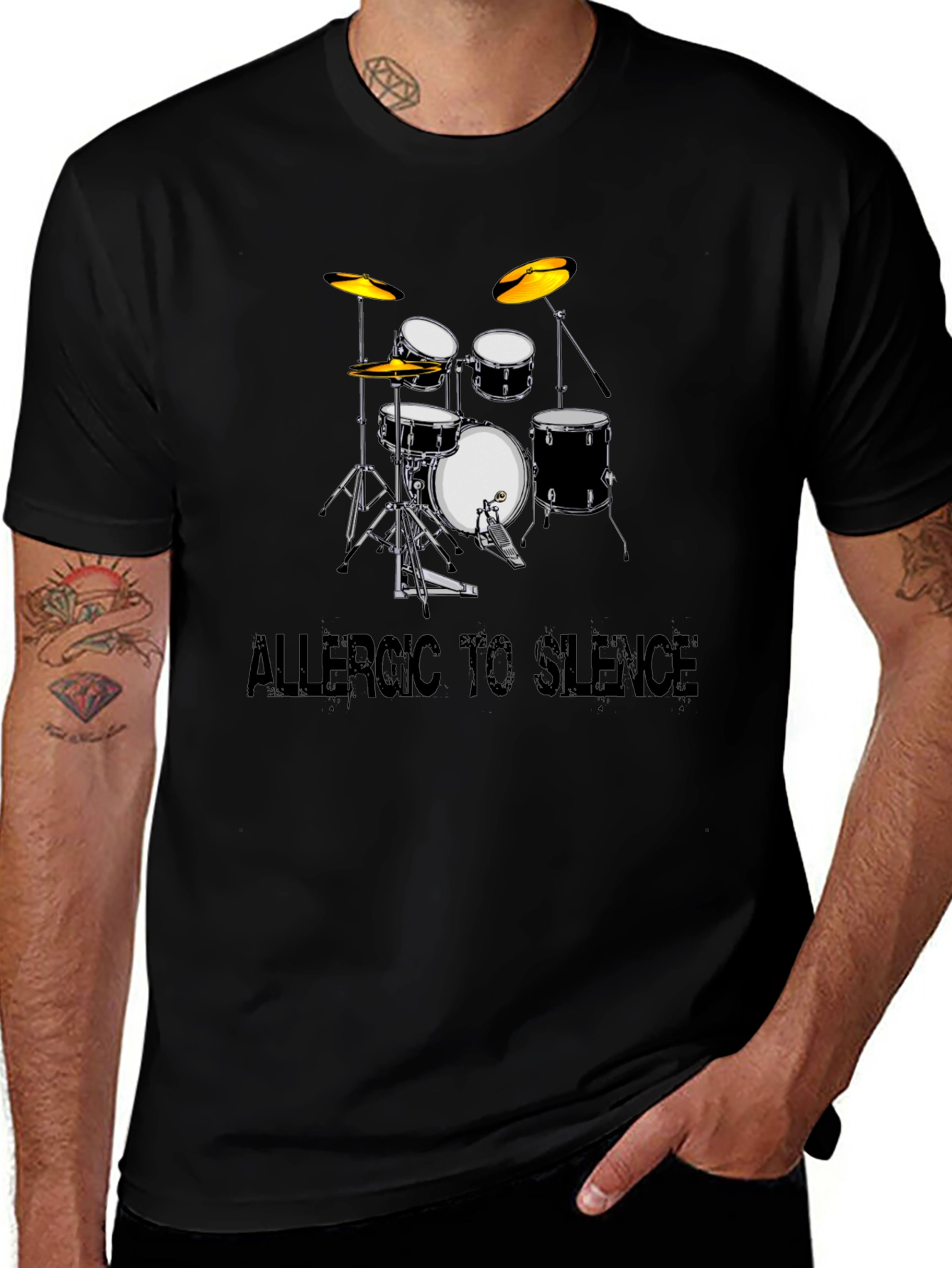 Allergic to Silence Drum Kit Graphic Tee