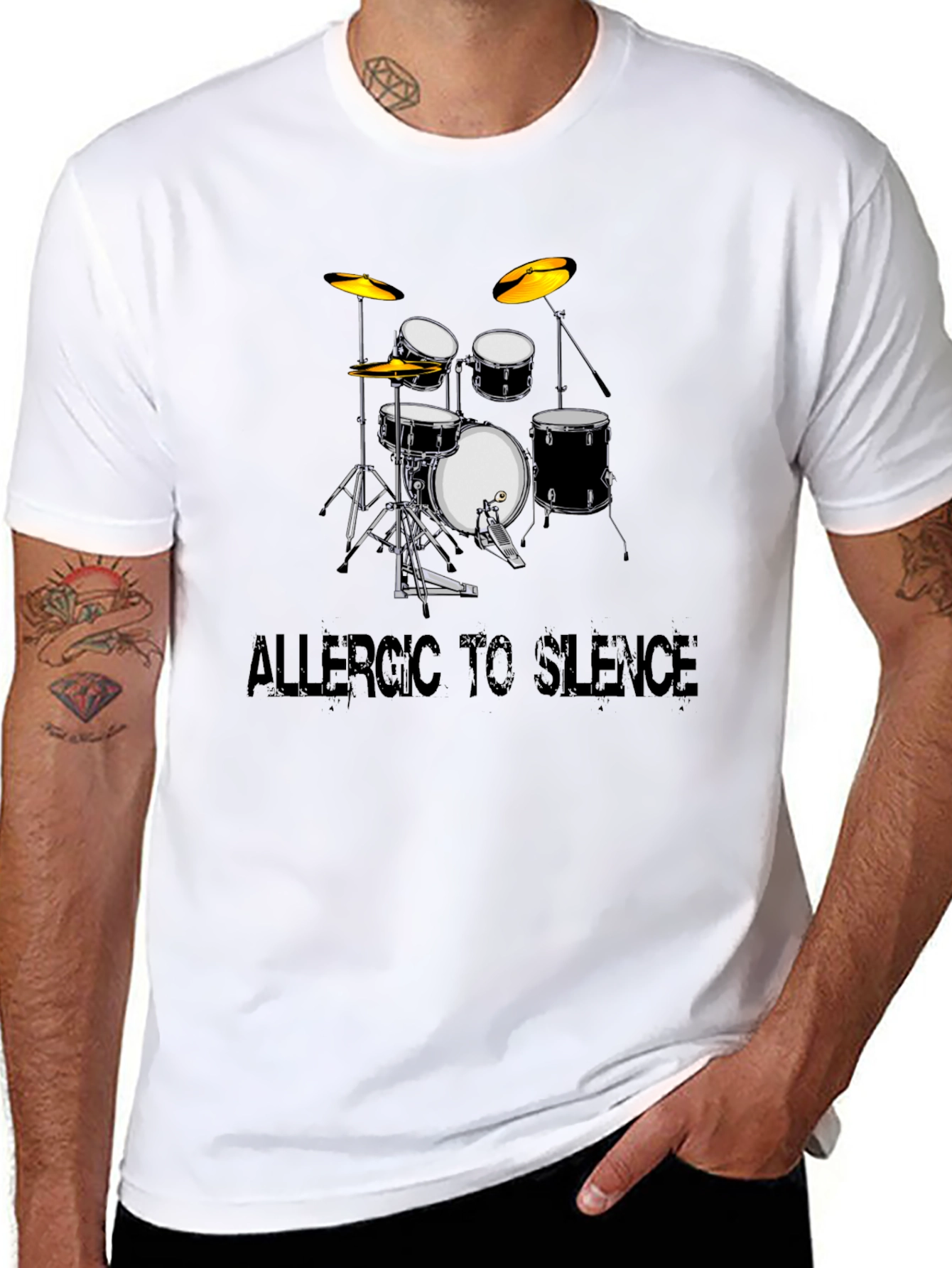 Allergic to Silence Drum Kit Graphic Tee