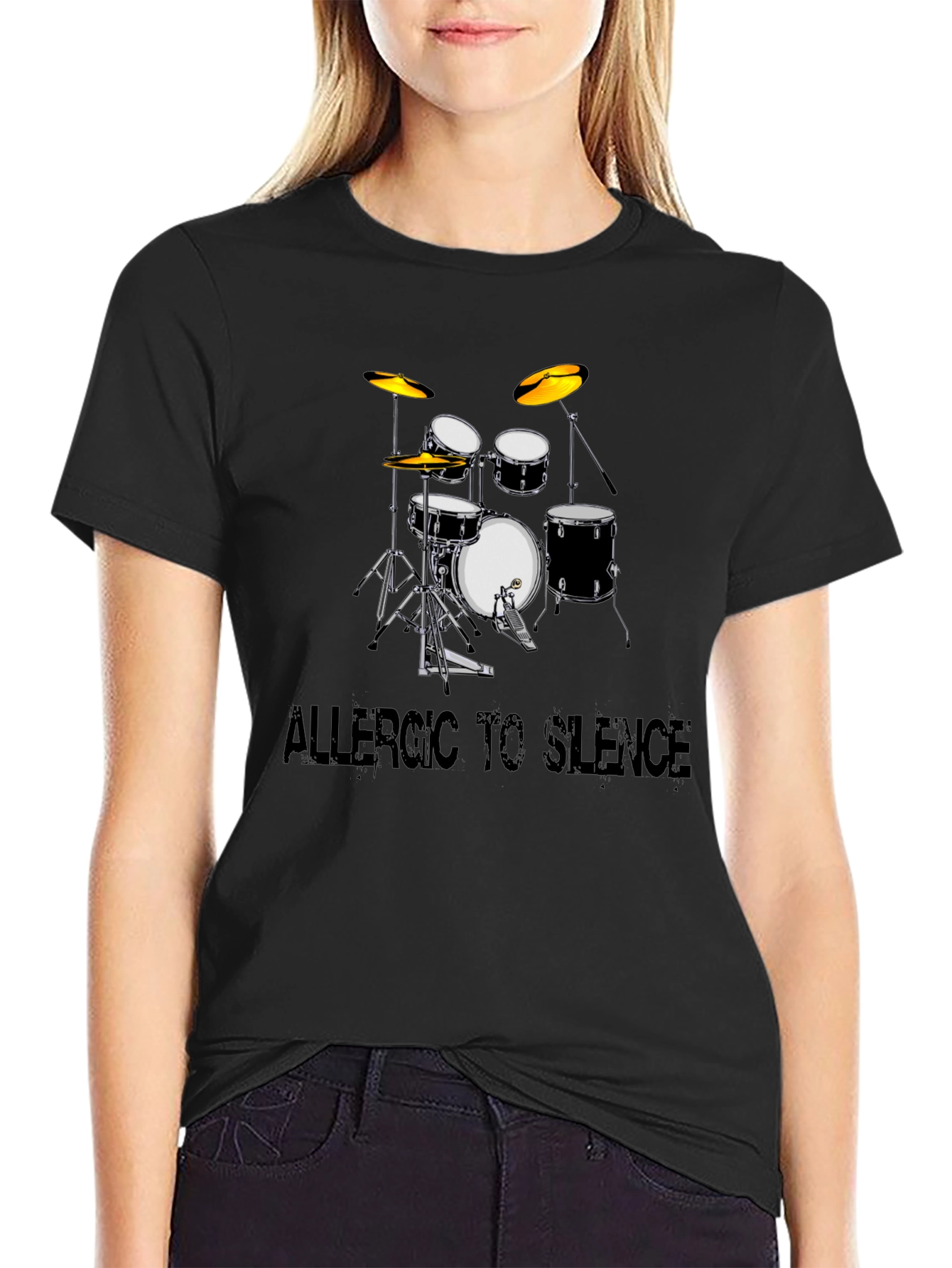 Allergic to Silence Drum Kit Graphic Tee