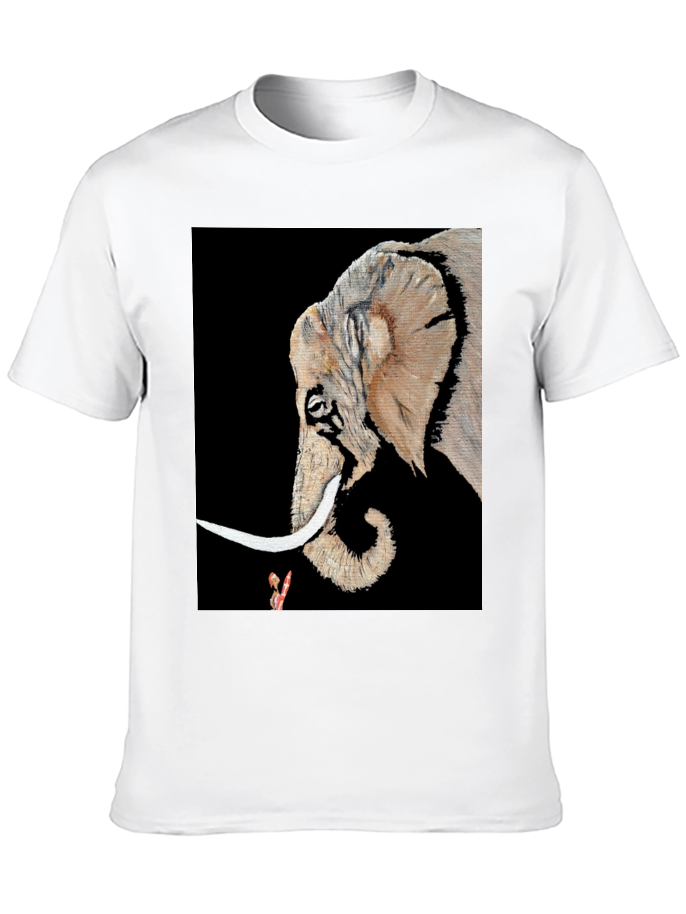 Elephant Portrait Black T-Shirt