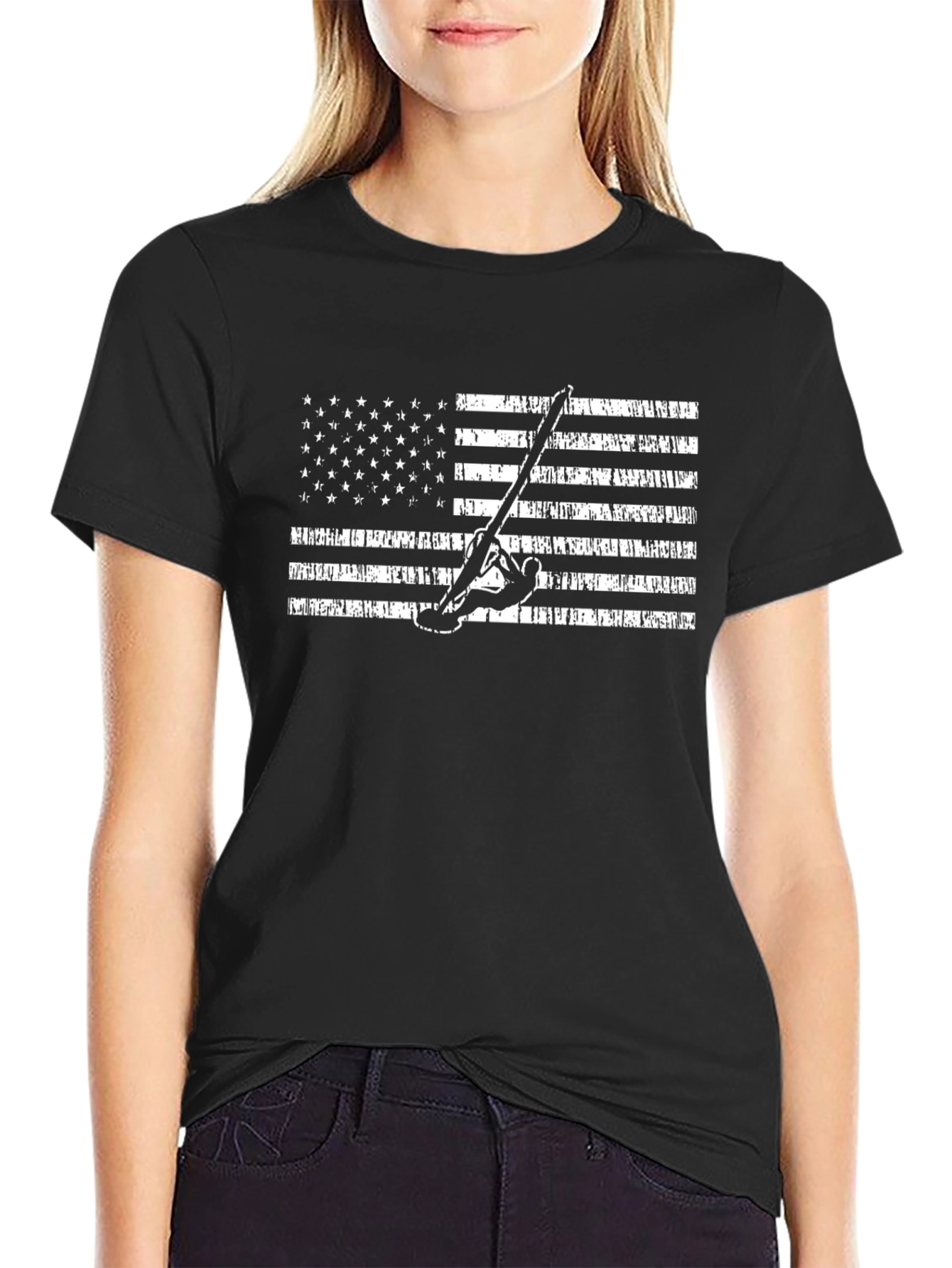 American Flag Windsurfing Graphic Tee