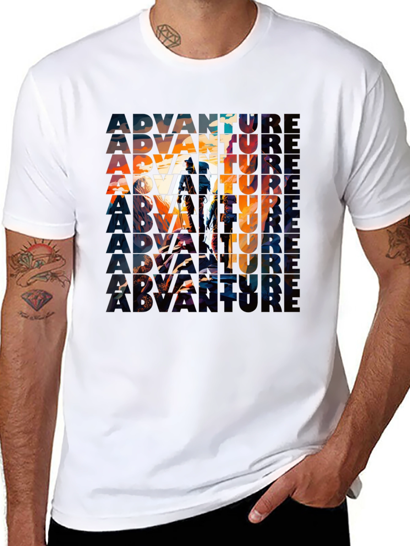 Adventure Graphic Print Black T-Shirt