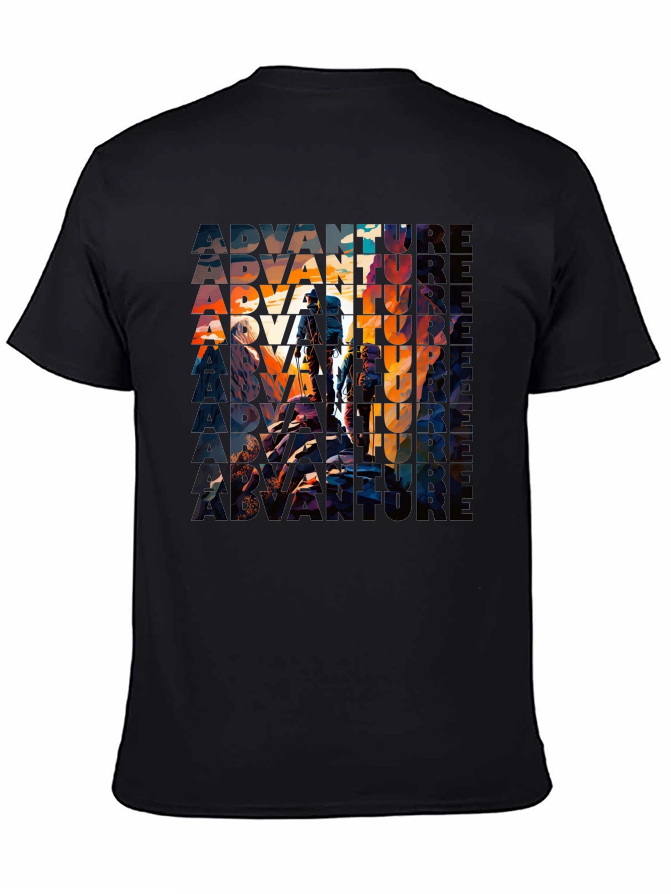 Adventure Graphic Print Black T-Shirt