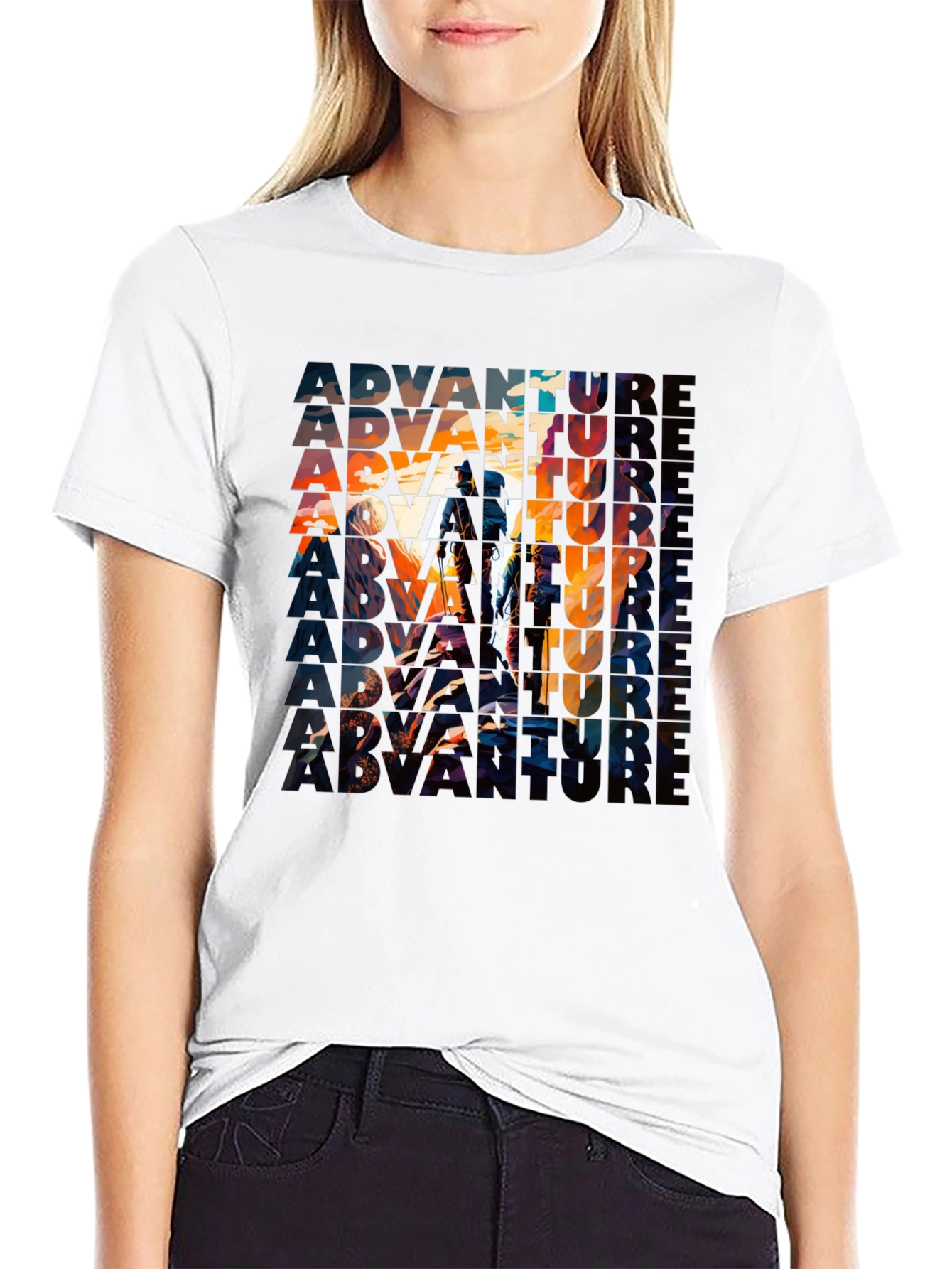 Adventure Graphic Print Black T-Shirt