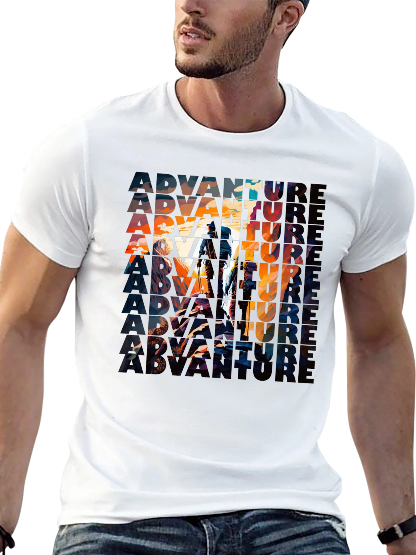 Adventure Graphic Print Black T-Shirt