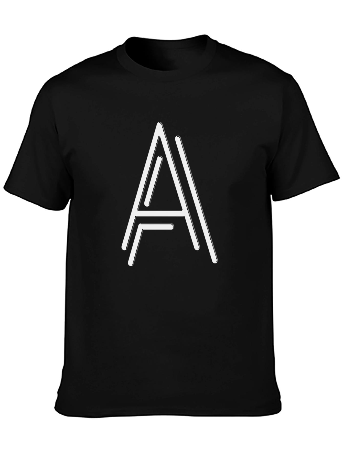 Geometric A Graphic Tee - Stylish Black T-Shirt