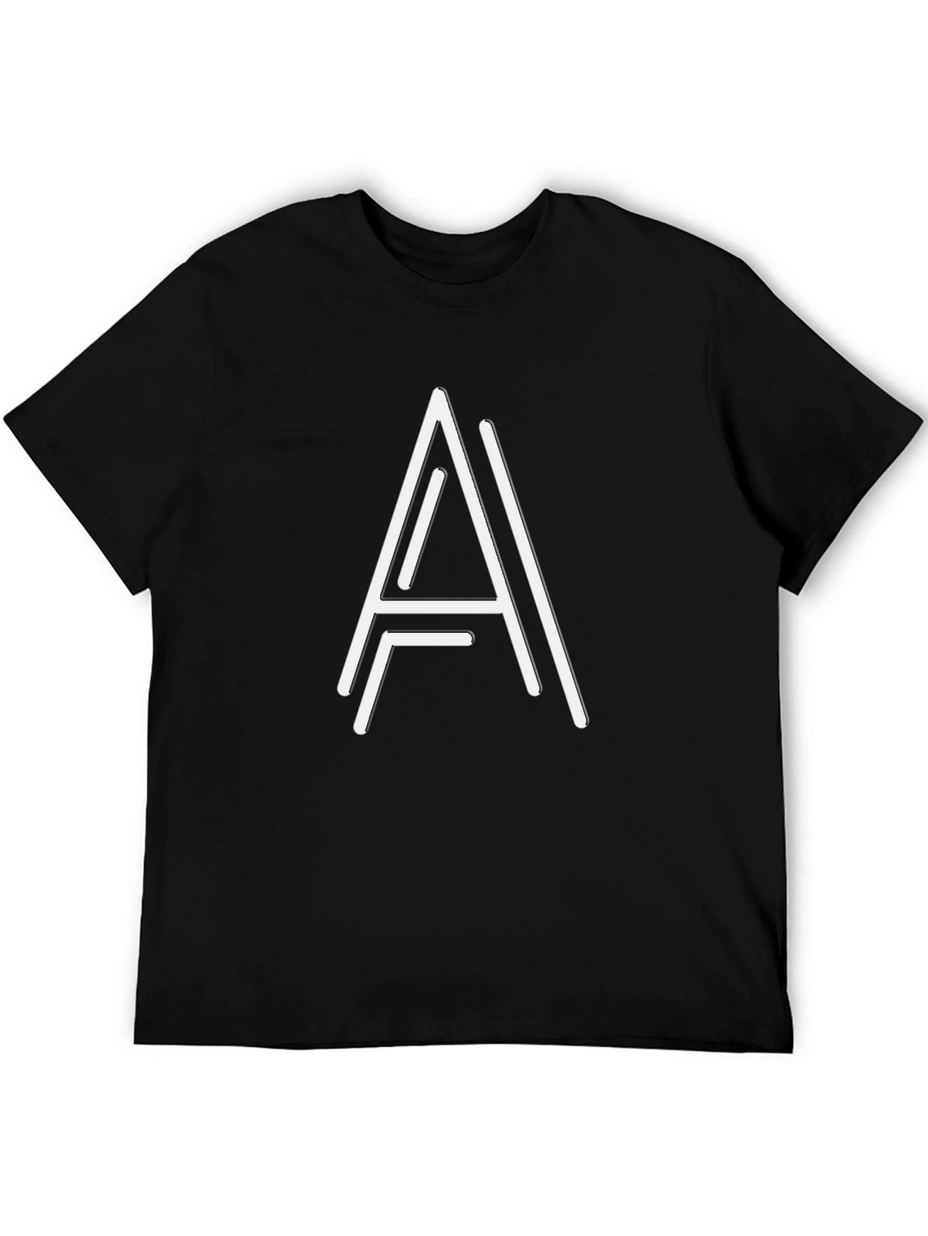 Geometric A Graphic Tee - Stylish Black T-Shirt