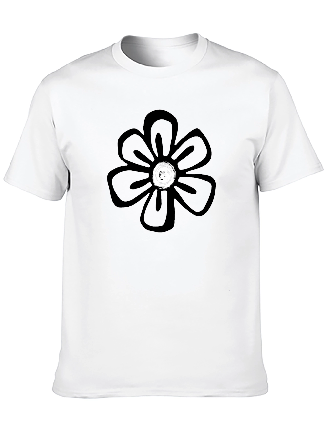 Black Floral Graphic Tee - Mens Casual Shirt