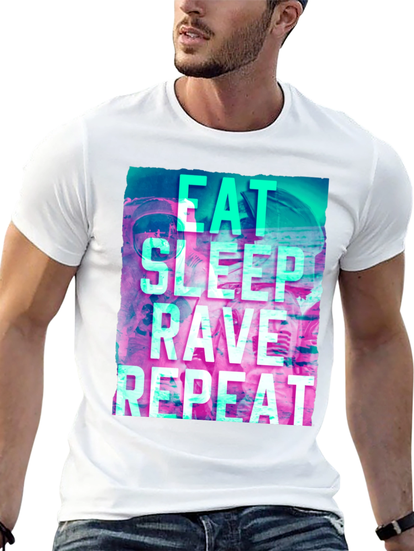 Eat Sleep Rave Repeat Graphic T-Shirt