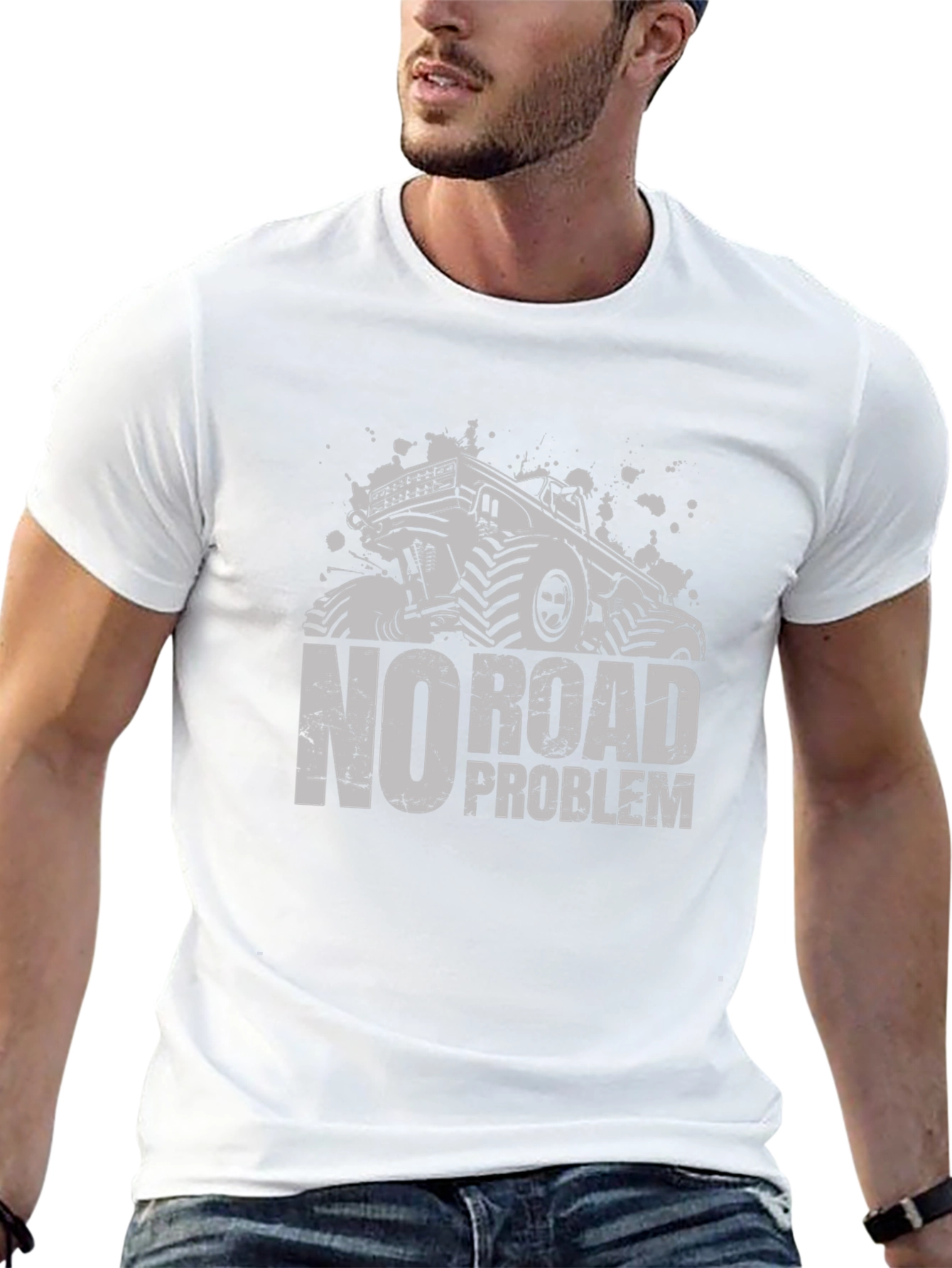 No Road Problem Monster Truck Black T-Shirt